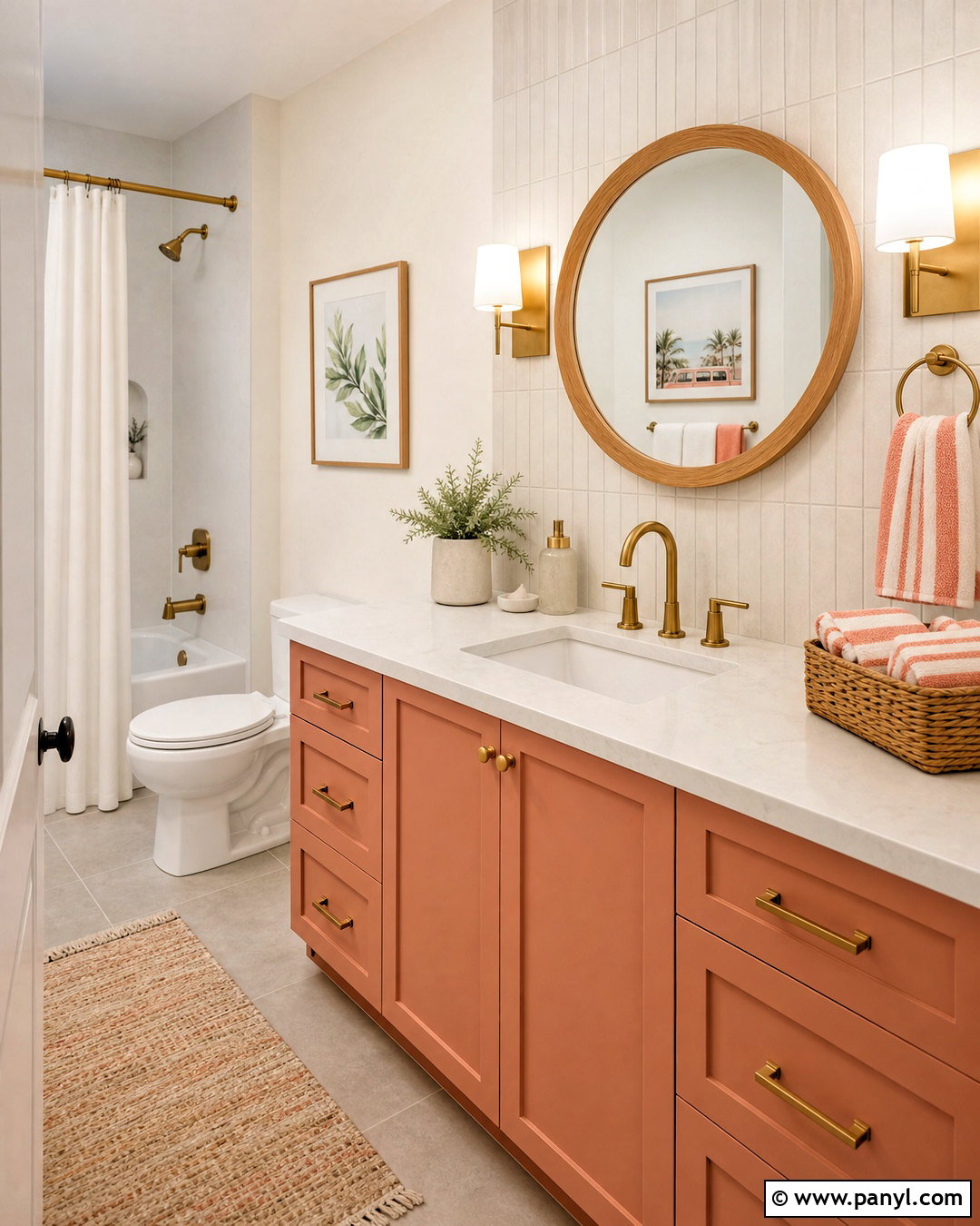 Peach Vanity Bathroom - 20 peach bathroom ideas
