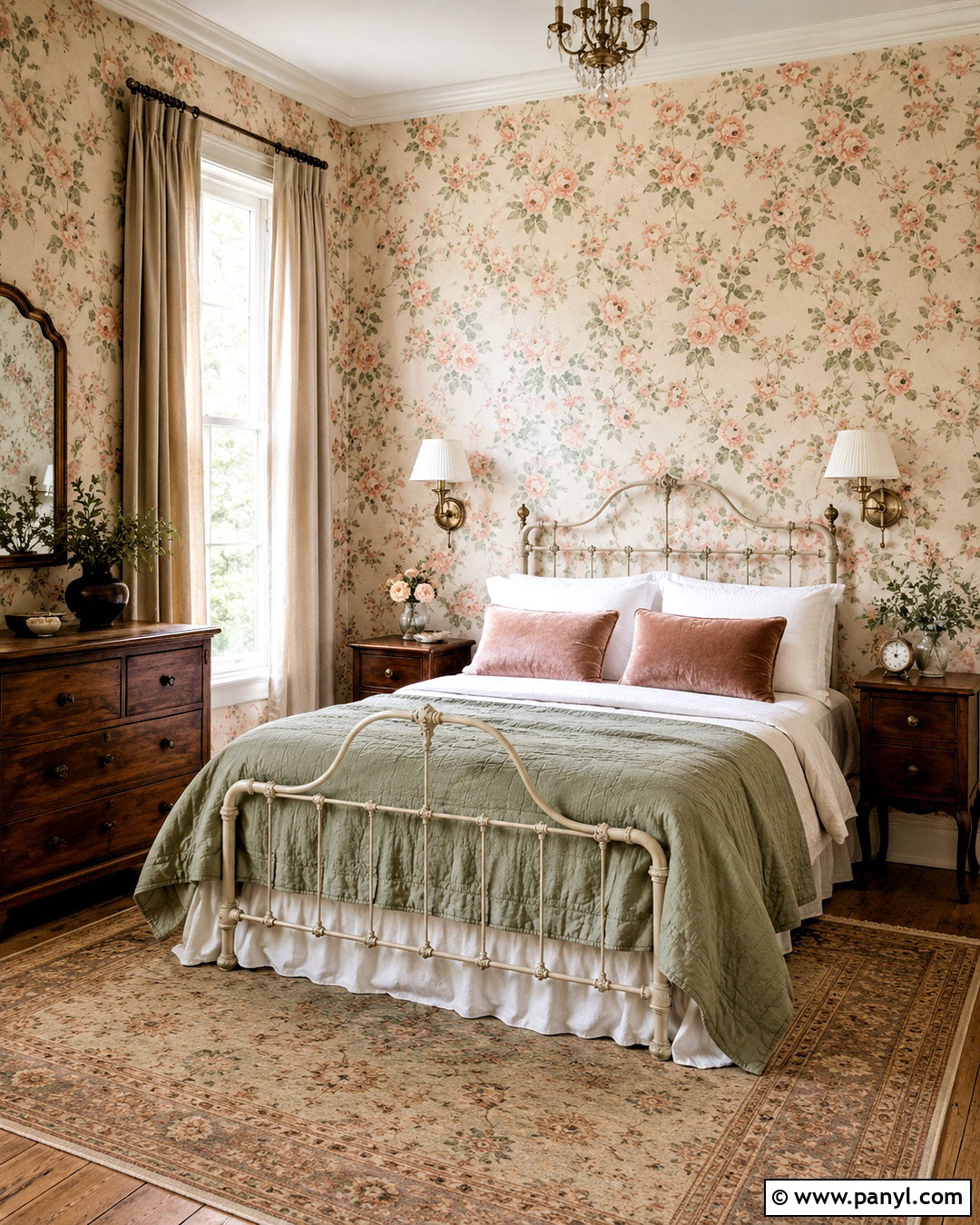 Peach Vintage Rose Wallpaper Guest Room - 20 peachy aesthetic wallpaper ideas