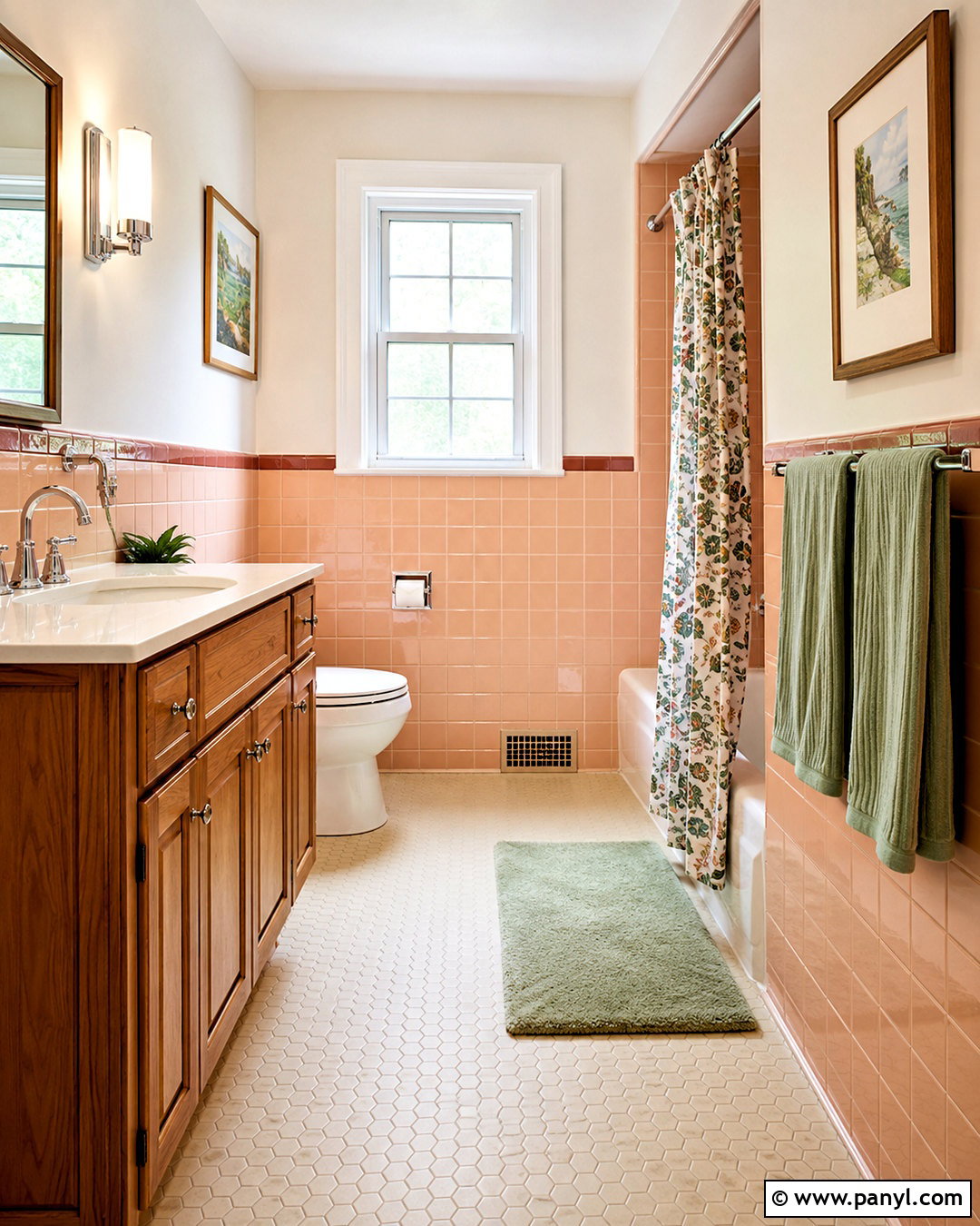 Peach Vintage Tile Bathroom - 20 peach color bathroom ideas