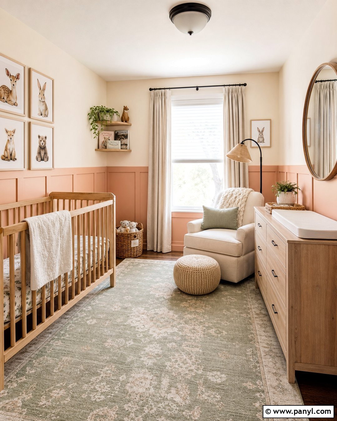 Peach Wainscoting Nursery Walls - 25 Peachy Wall Color Ideas