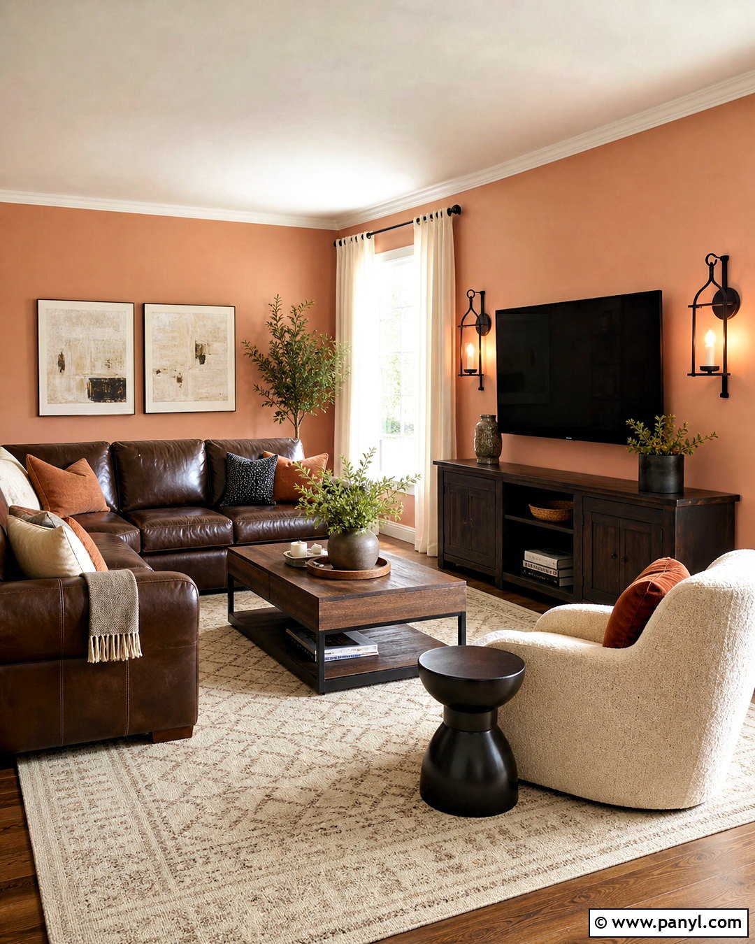 Peach Wall Paint With Chocolate Brown - 20 peach wall paint ideas
