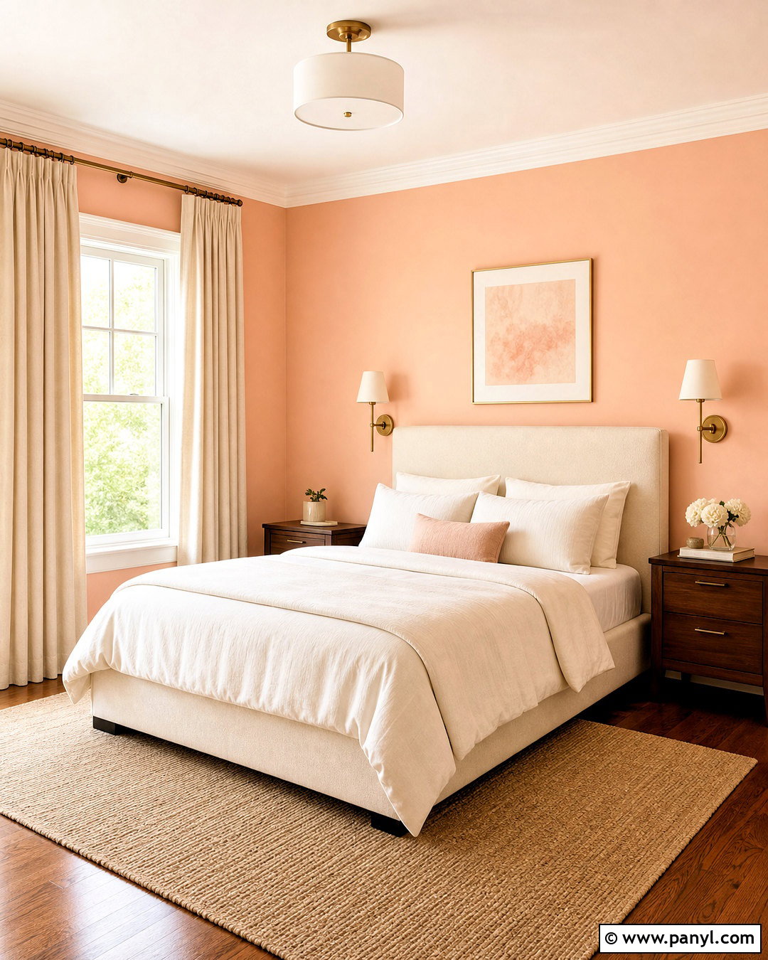 Peach Wall Paint With Cream Furniture - 20 peach wall paint ideas