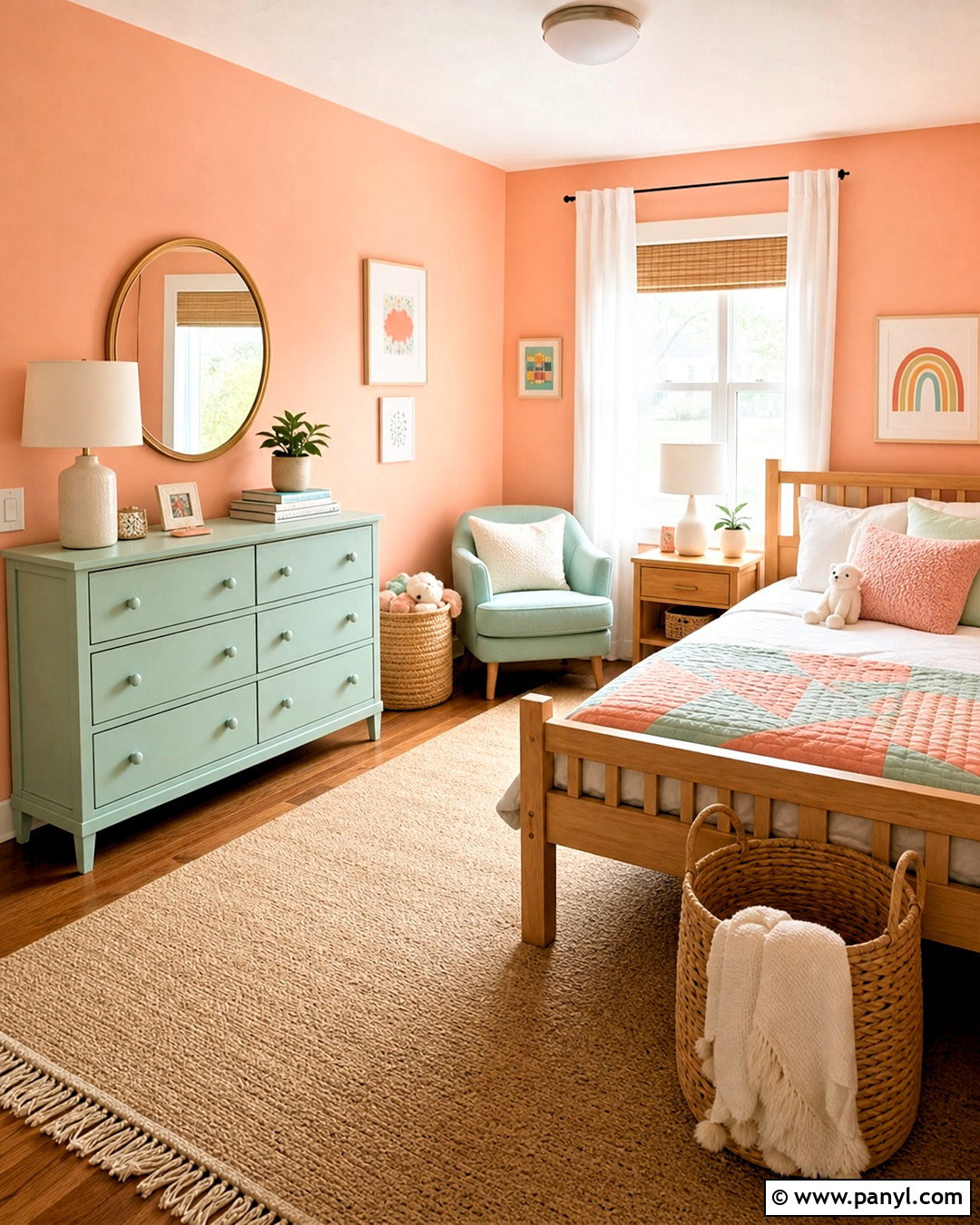 Peach Wall Paint With Mint Green - 20 peach wall paint ideas