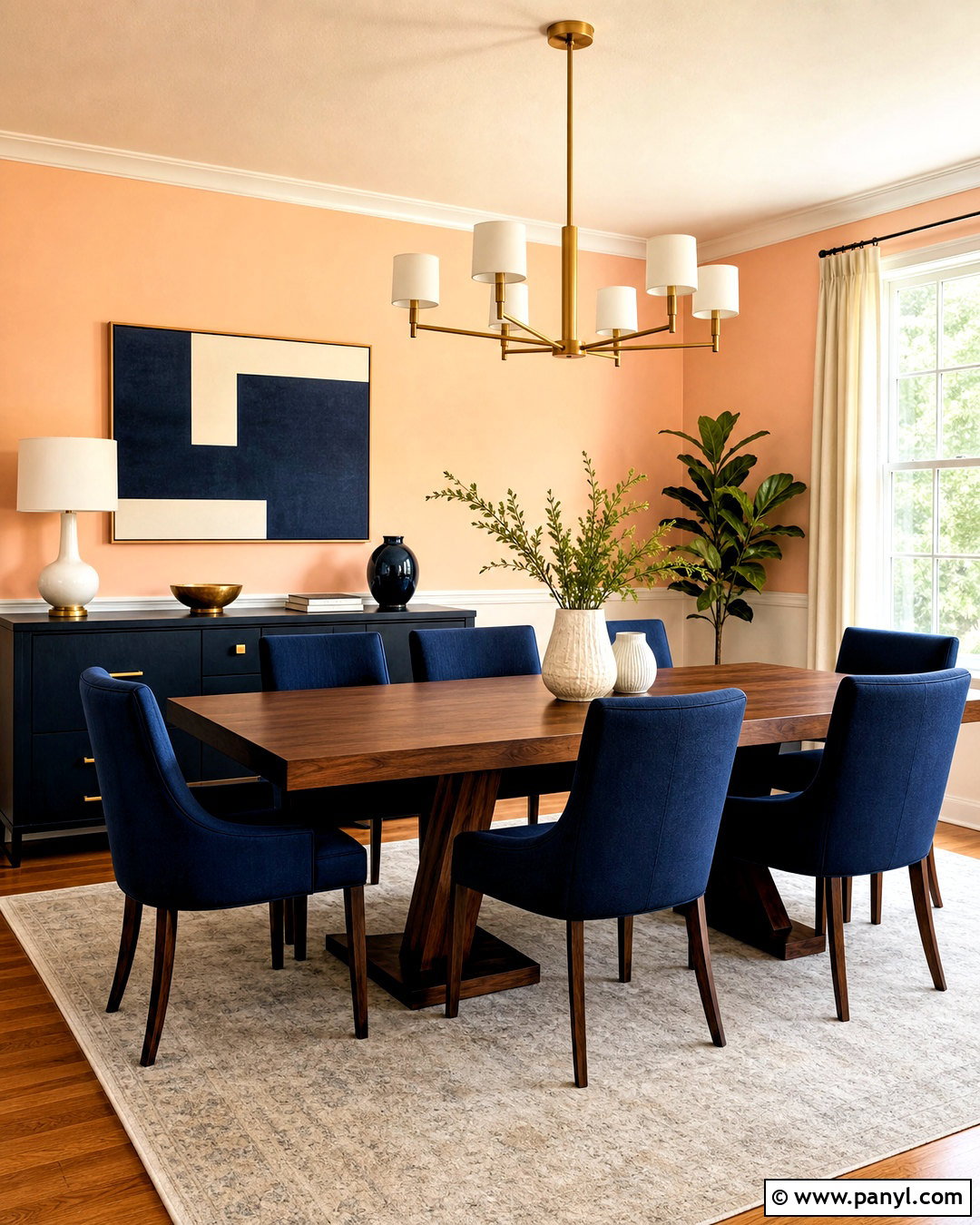 Peach Wall Paint With Navy Blue - 20 peach wall paint ideas