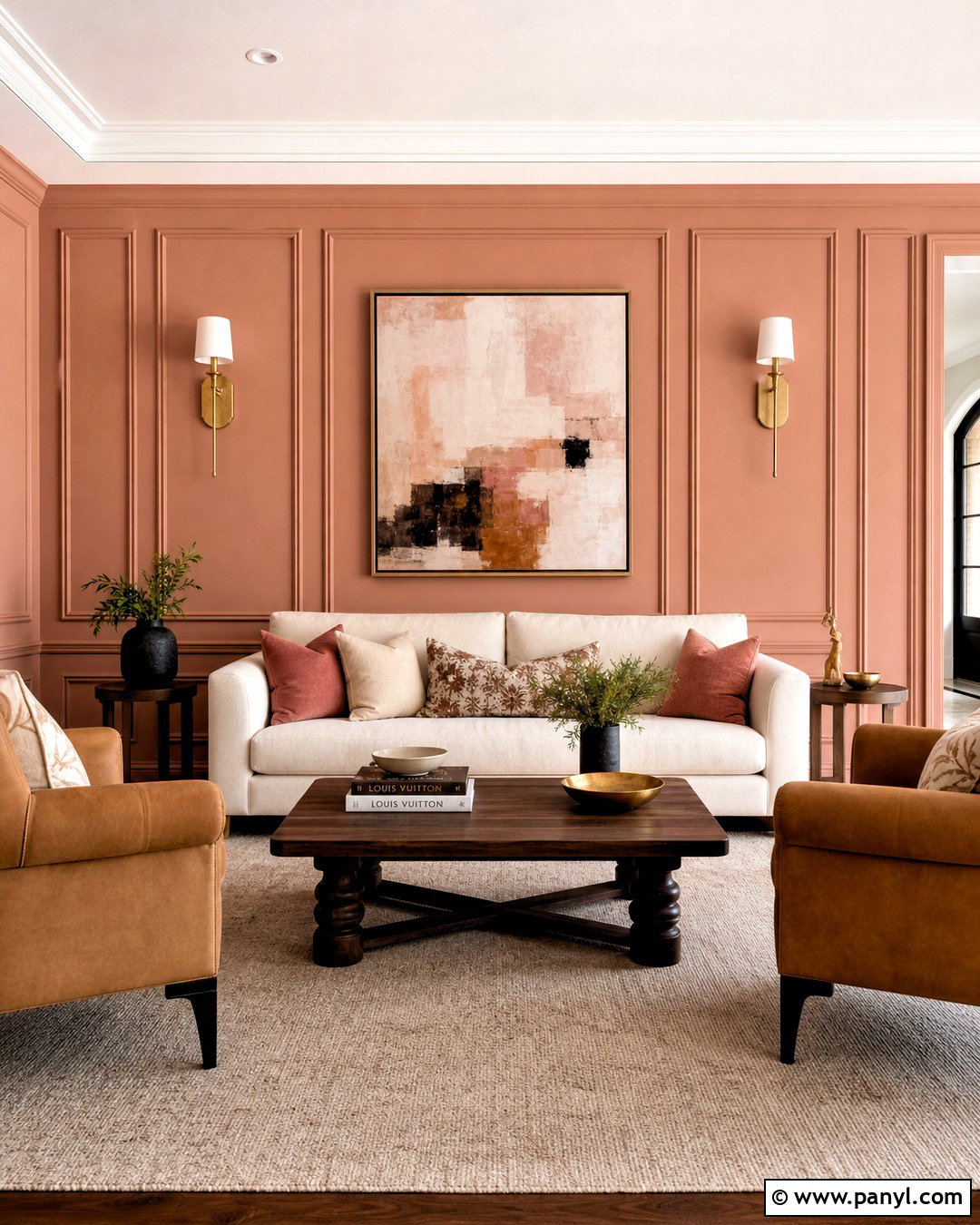 Peach Wall Paint With Wall Paneling - 20 peach wall paint ideas