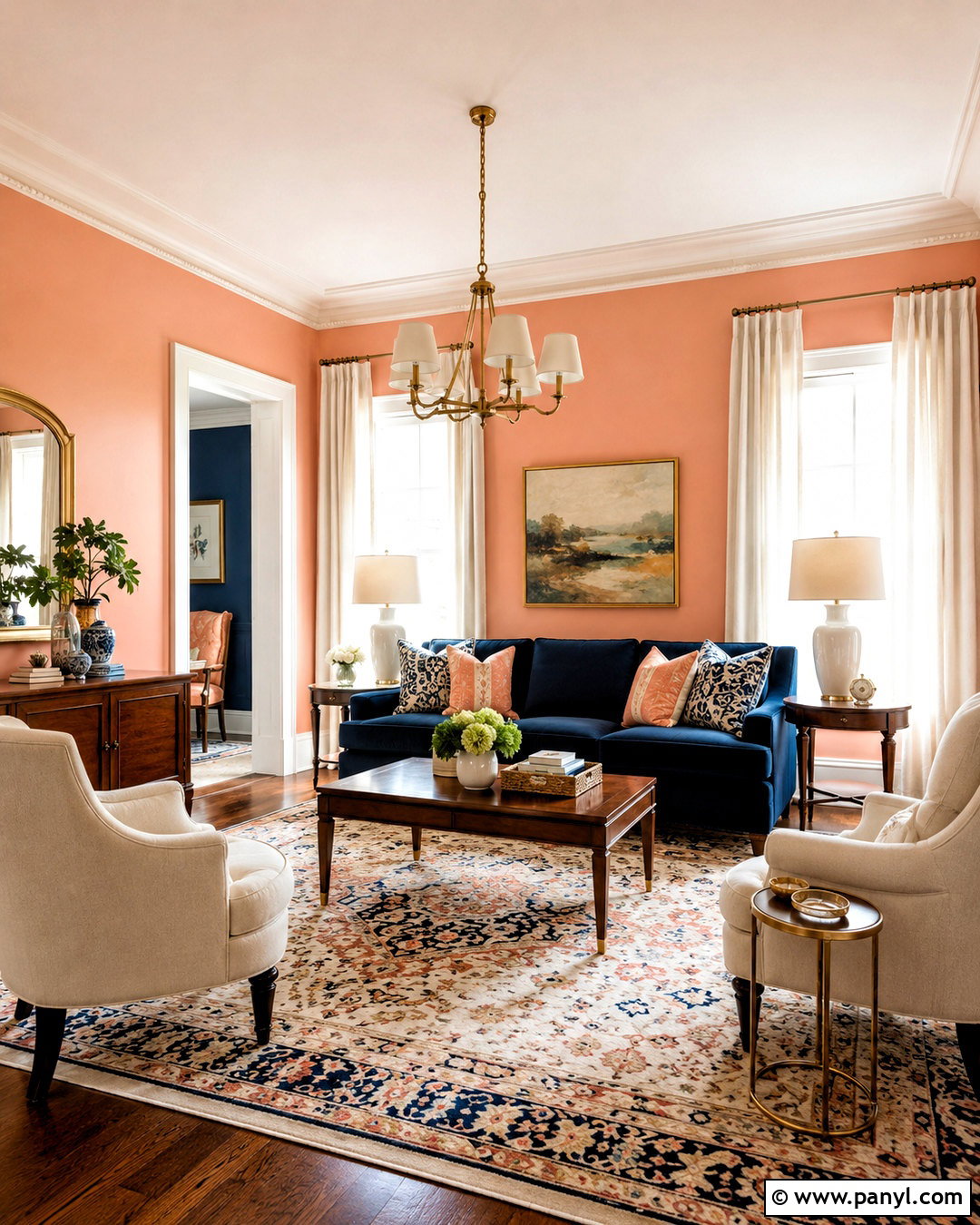 Peach Walls With Navy Blue - 20 What Color Goes With Peach Walls