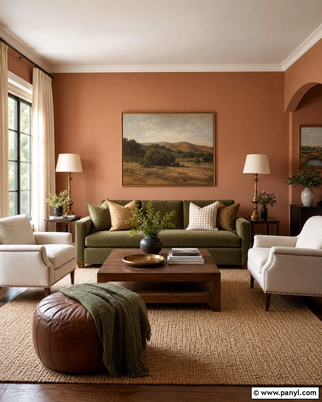 Peach Walls With Olive Green Furniture - 25 Peach Painted Walls