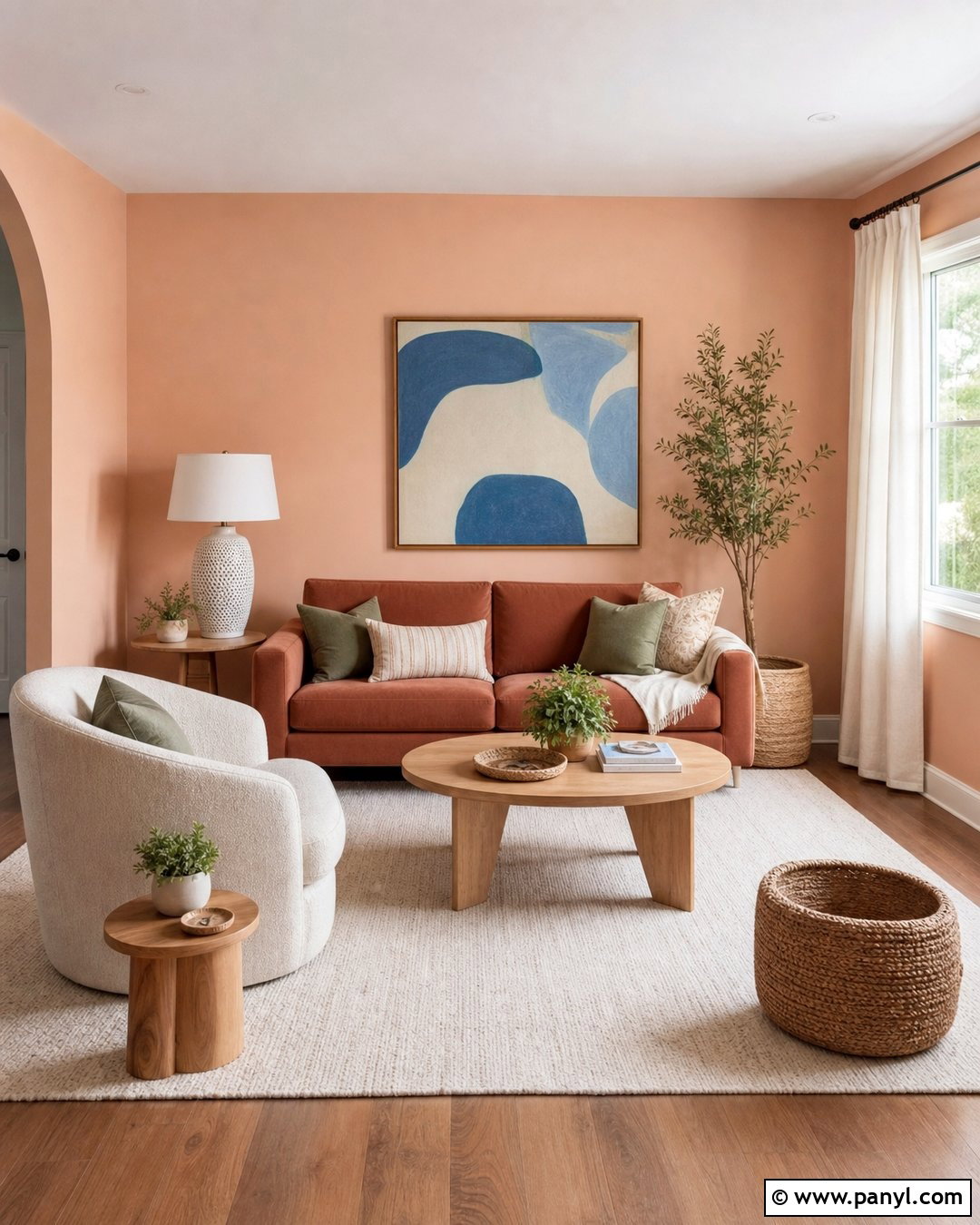 Peach Walls With Terracotta Decor - 25 Peach Painted Walls
