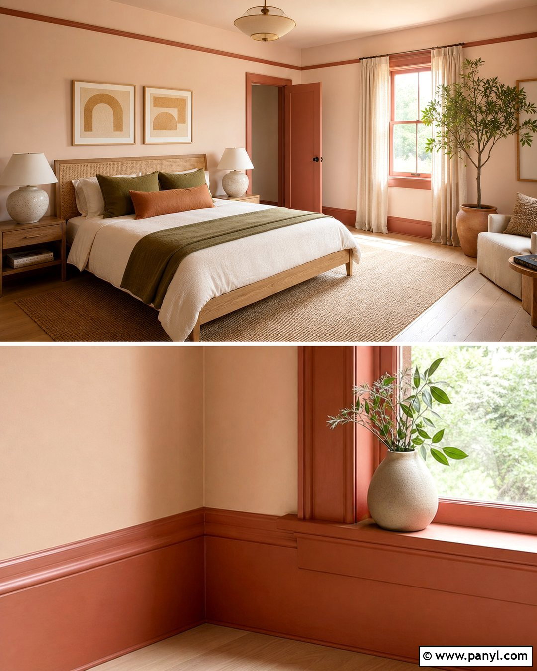 Peach Walls With Terracotta Trim - 25 Painted Baseboards And Trim Wall Colors