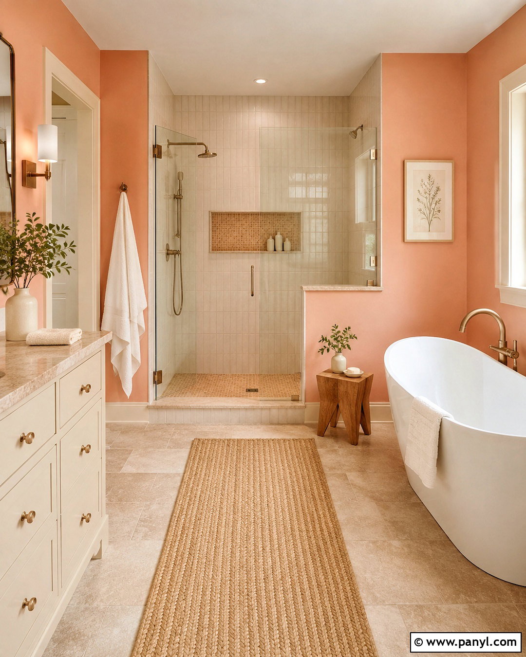 Peach and Cream Bathroom - 20 peach color bathroom ideas