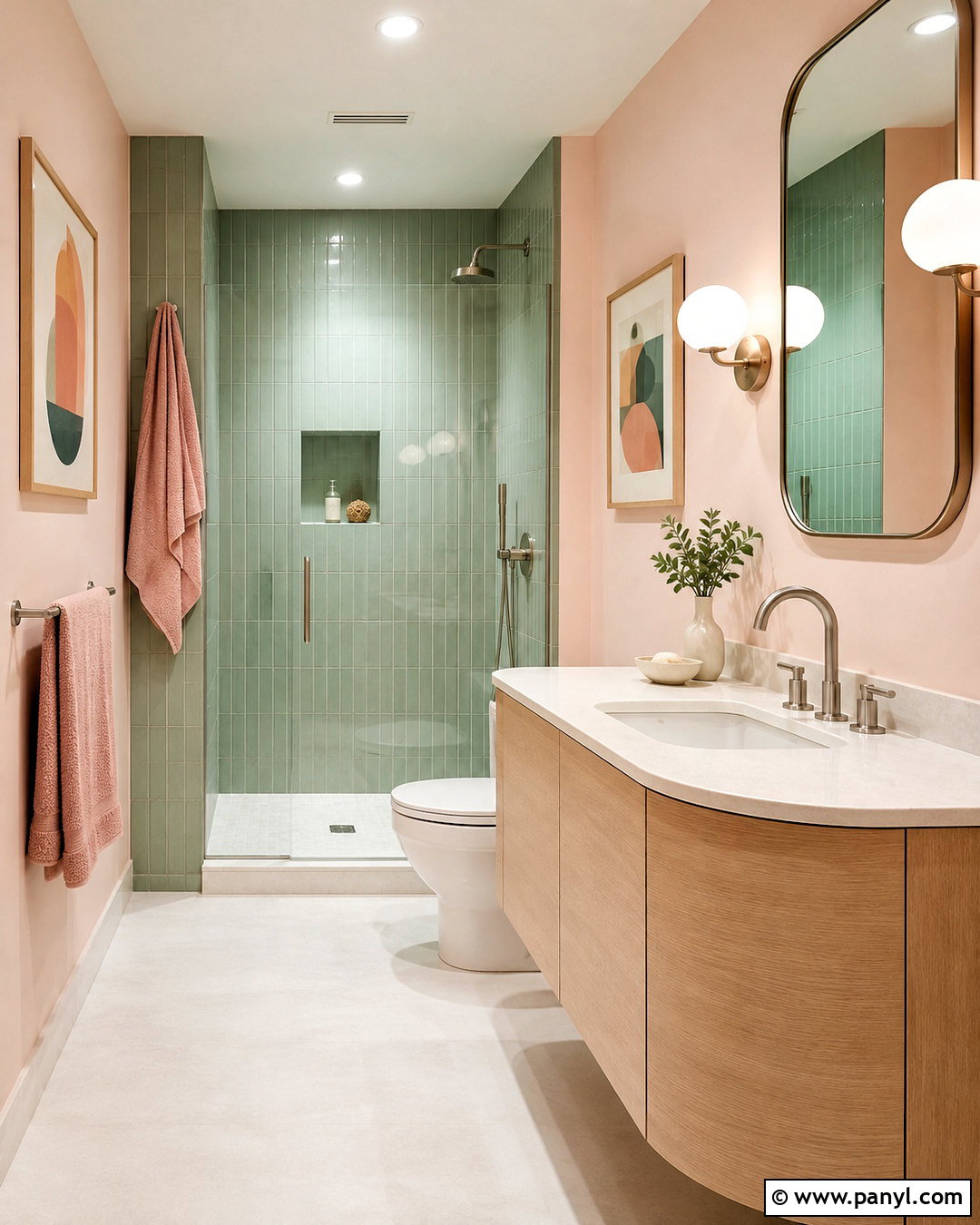 Peach and Mint Green Bathroom - 20 orange and green bathroom ideas