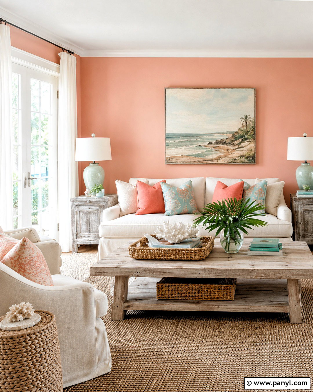 Peachy Pink Coastal Room - 20 peachy pink aesthetic ideas