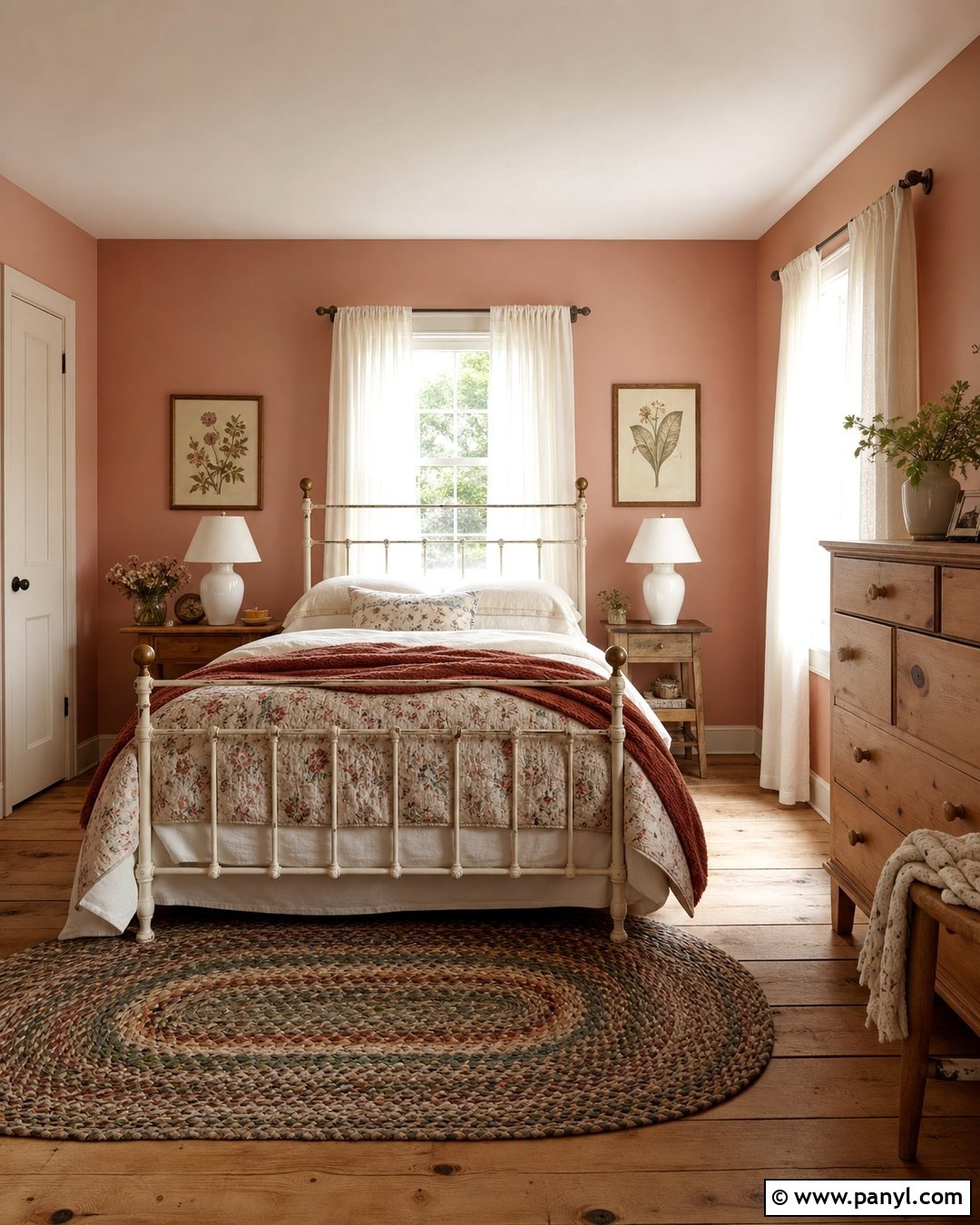 Peachy Pink Cottage Bedroom Walls - 20 Rustic Pink Wall Color Ideas