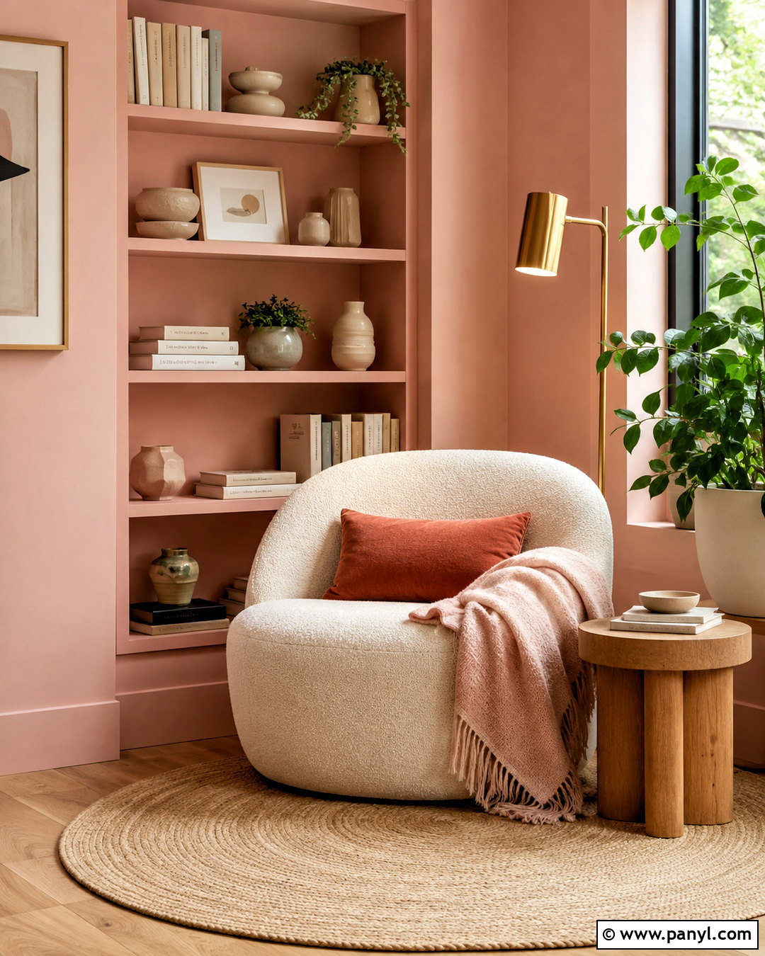 Peachy Pink Reading Nook - 20 peachy pink aesthetic ideas