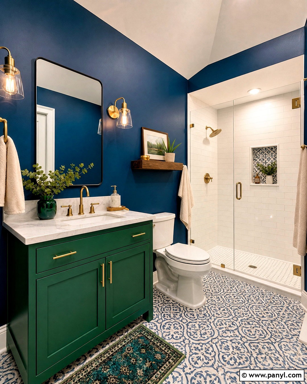 Peacock Blue And Emerald Green Bathroom - 20 green and blue decor ideas