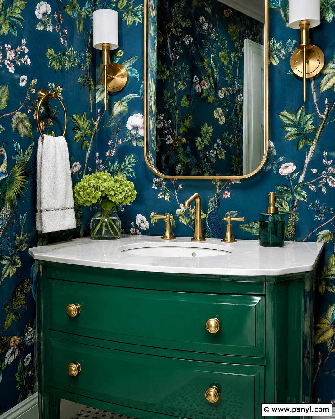 Peacock Blue And Jade Green Powder Room - 20 blue and green color scheme ideas