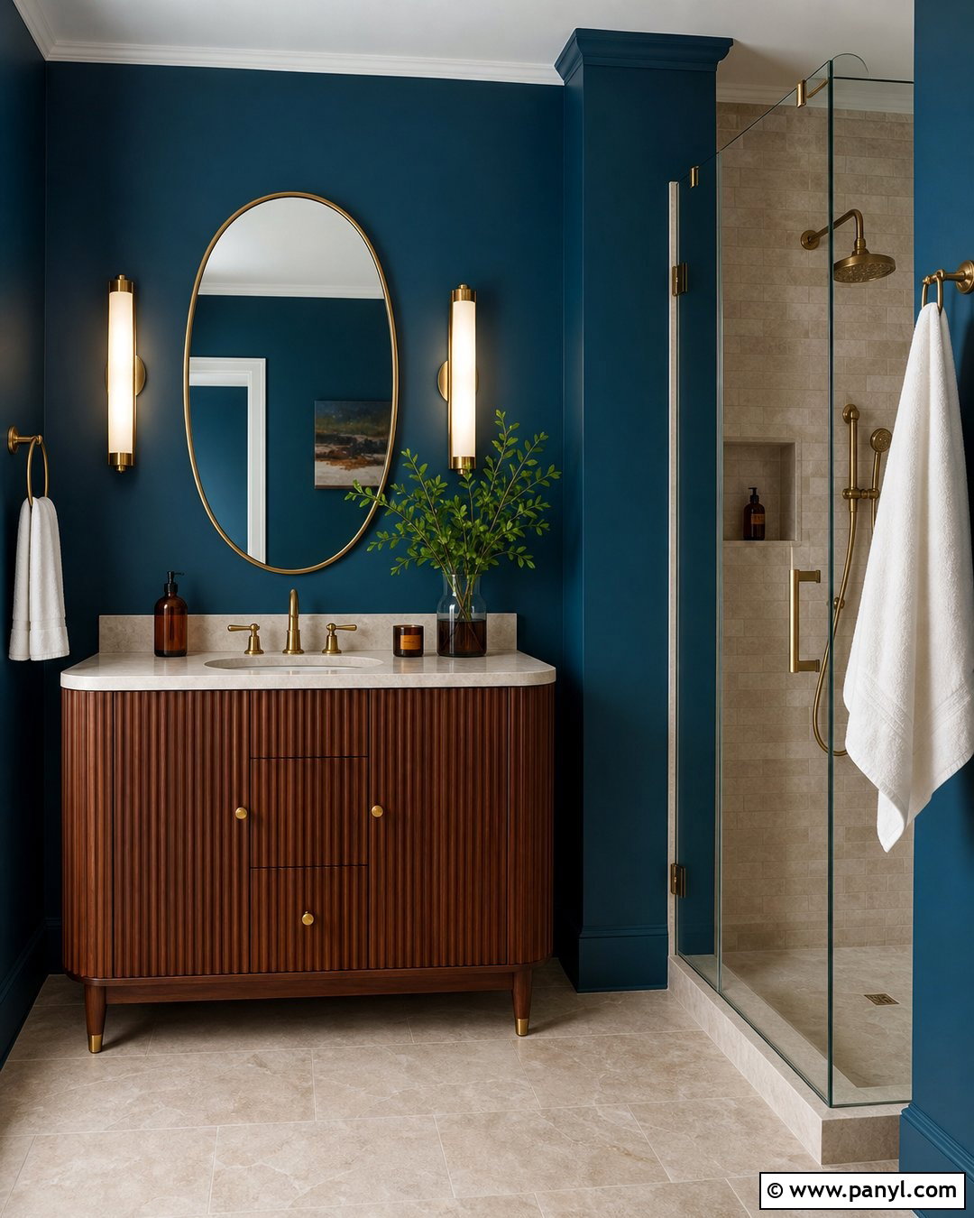Peacock Blue Bathroom Walls - 35 Blue Bathroom Walls