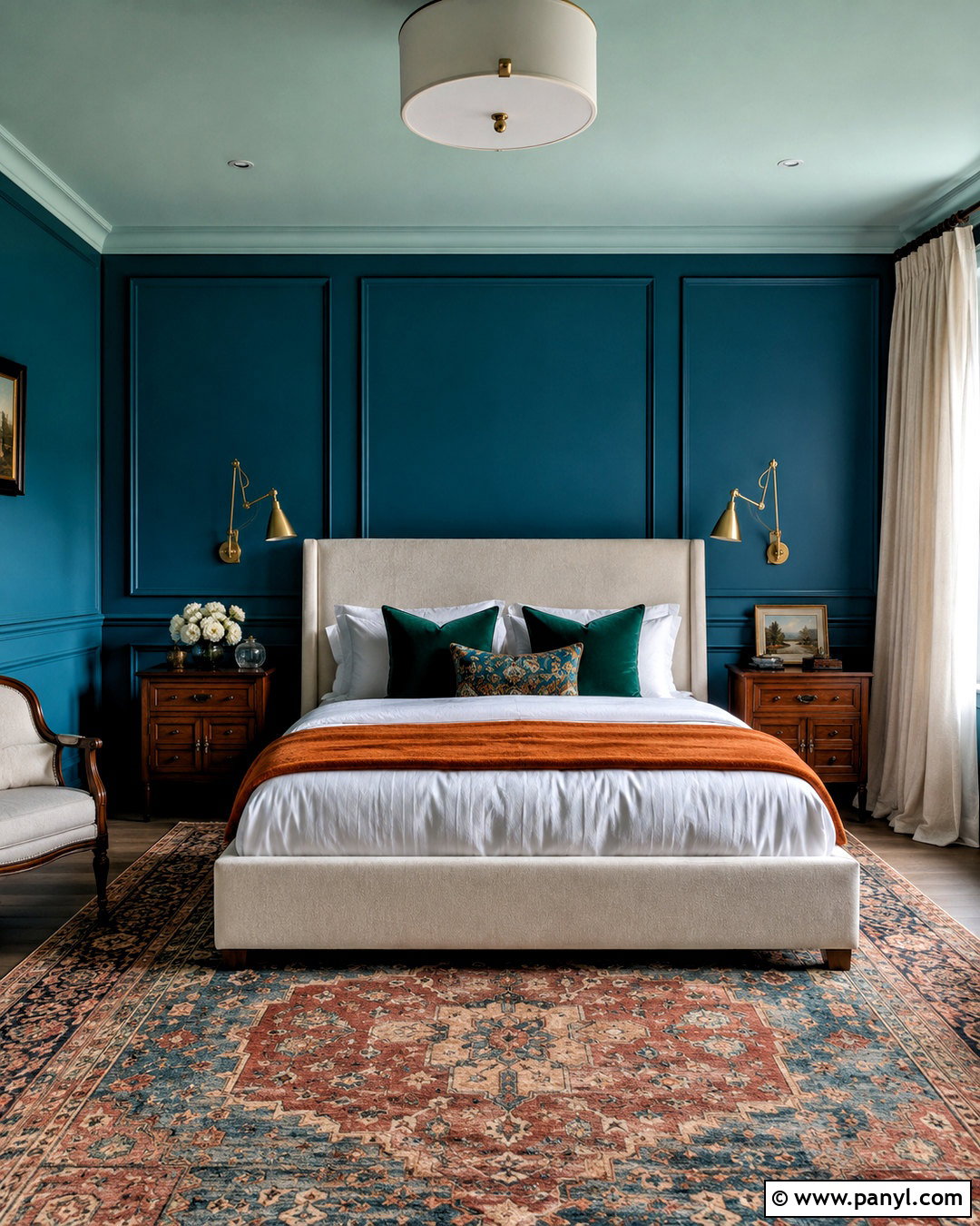 Peacock Blue Bedroom - 20 bold paint colors