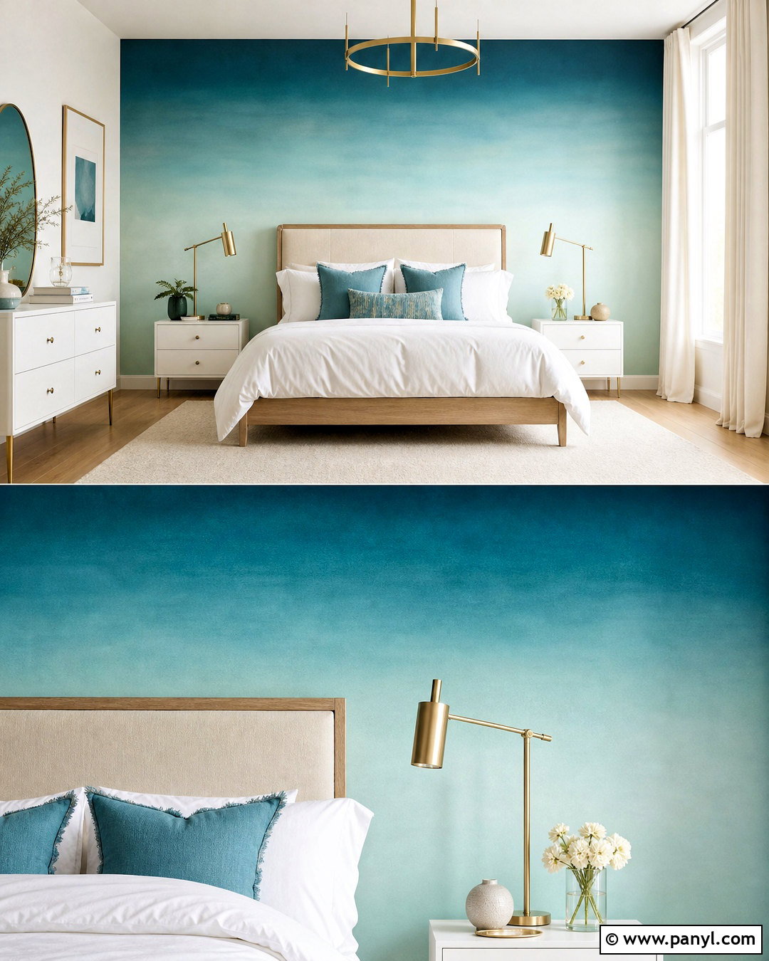 Peacock Blue Bedroom Wall With Ombre Paint - 20 royal paint wall design for bedroom ideas