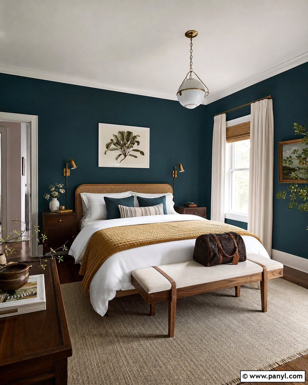 Peacock Blue Guest Bedroom Walls - 30 dark wall paint ideas