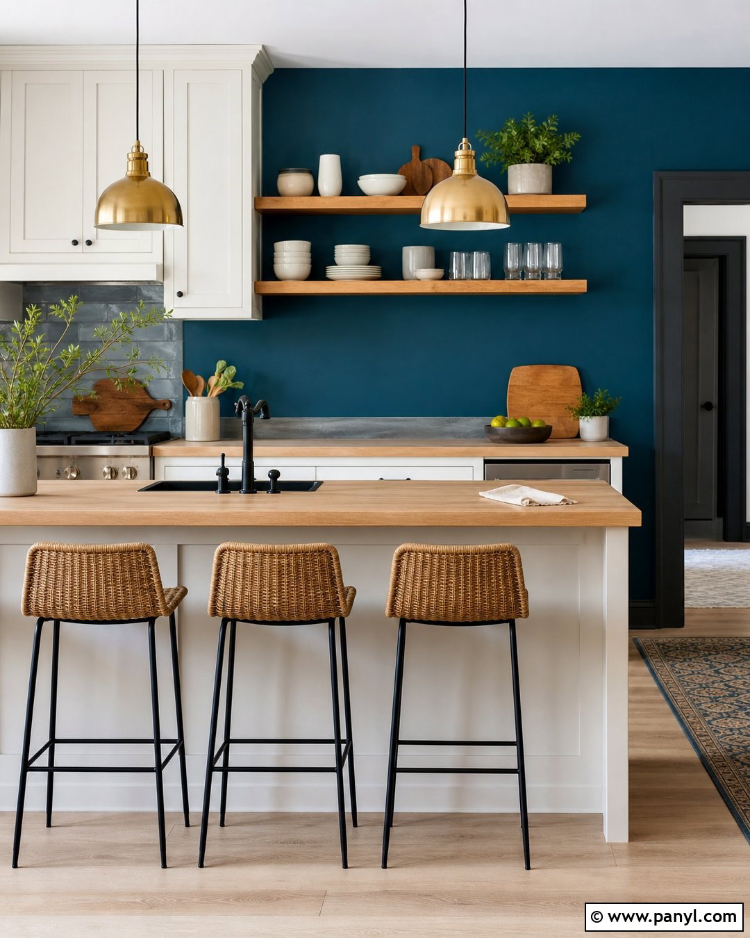Peacock Blue Kitchen Breakfast Bar - 20 Peacock Blue Wall Paint Ideas