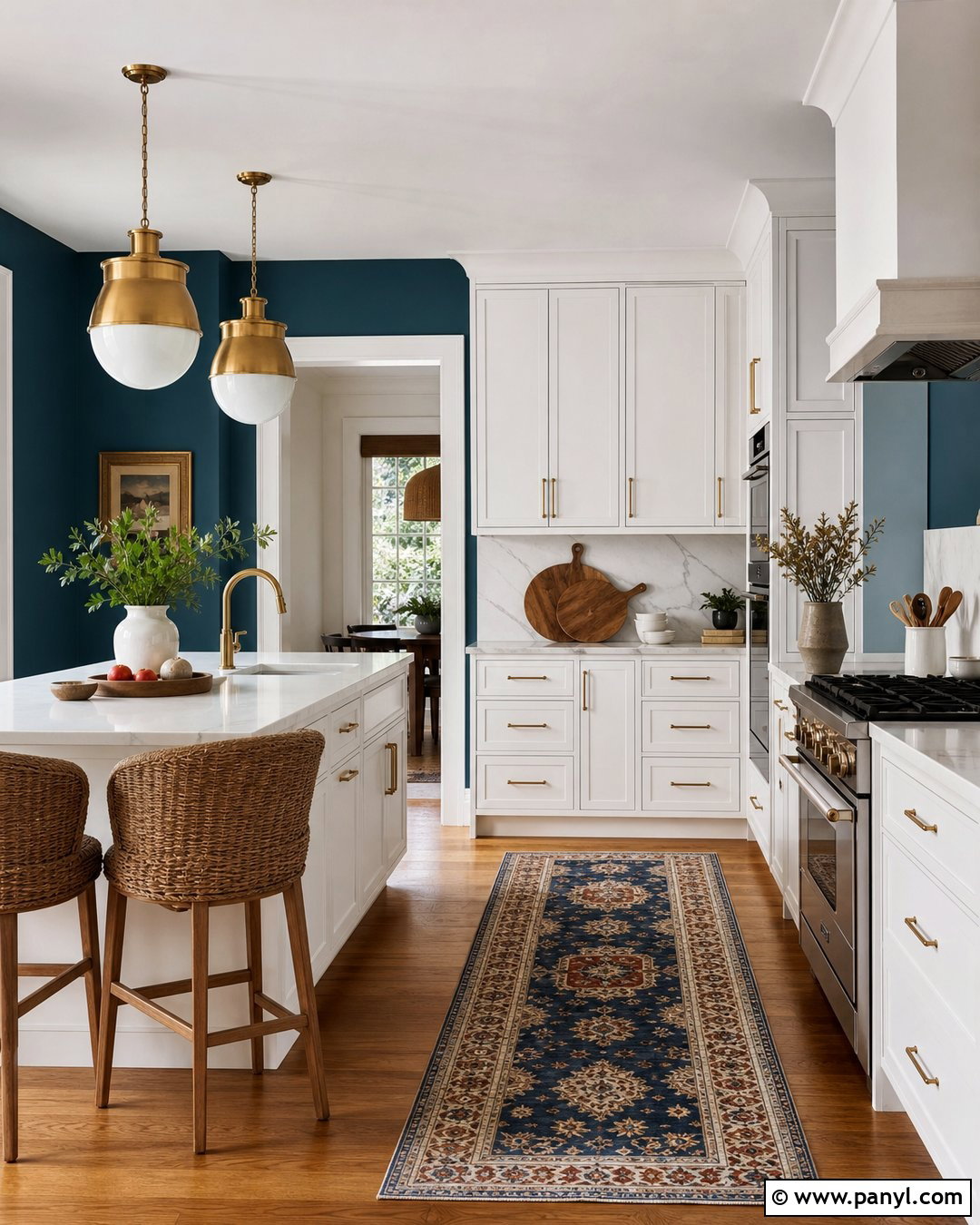Peacock Blue Kitchen With White Cabinets - 20 Peacock Blue Wall Paint Ideas