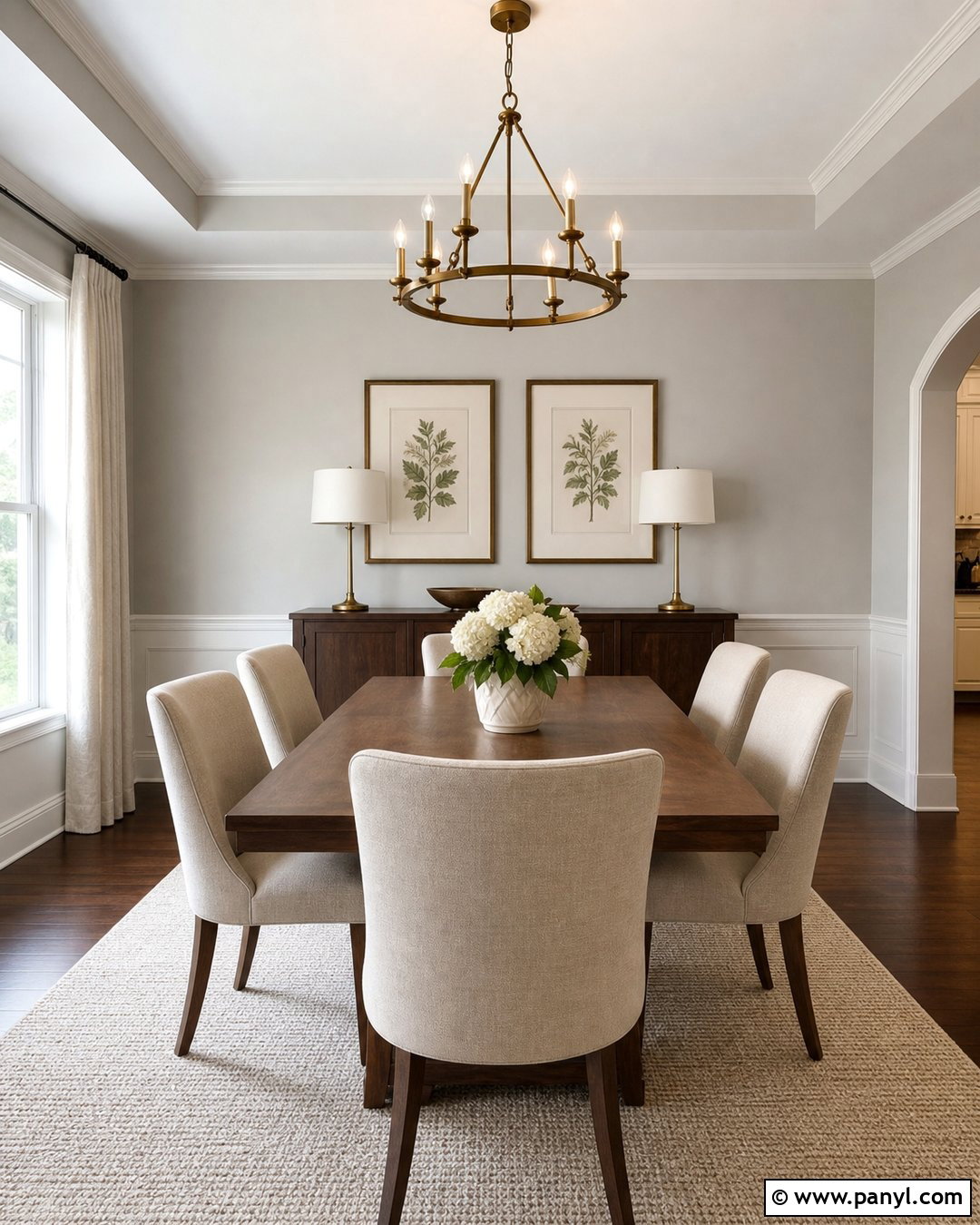 Pearl Gray Dining Room With Dark Wood - 20 Pearl Gray Walls