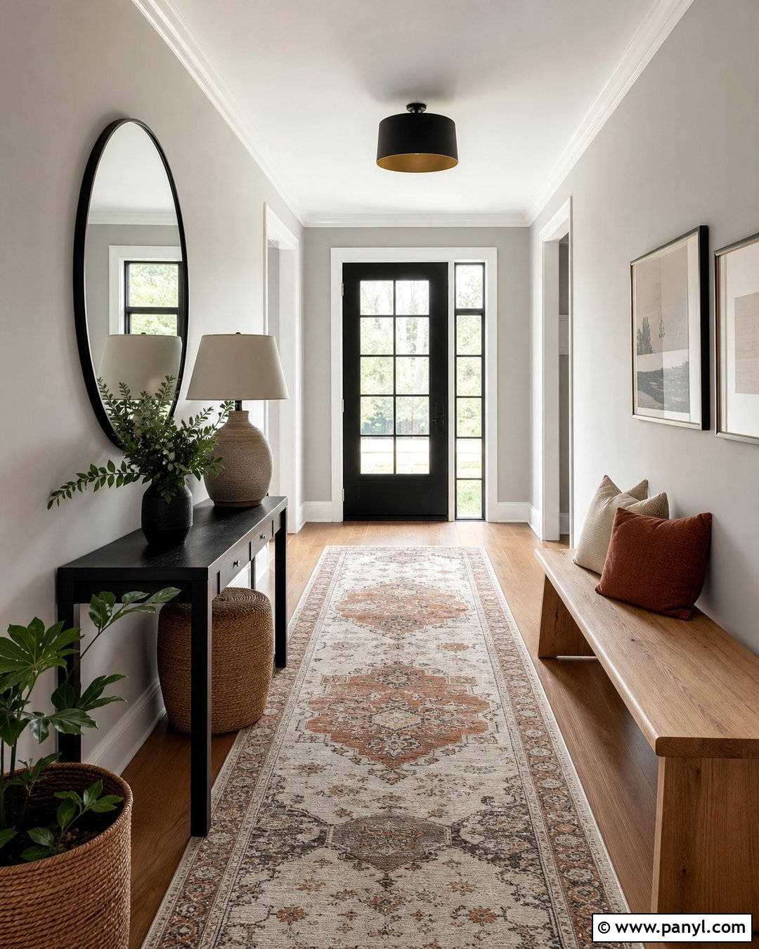 Pearl Gray Entryway With Black Accents - 20 Pearl Gray Walls