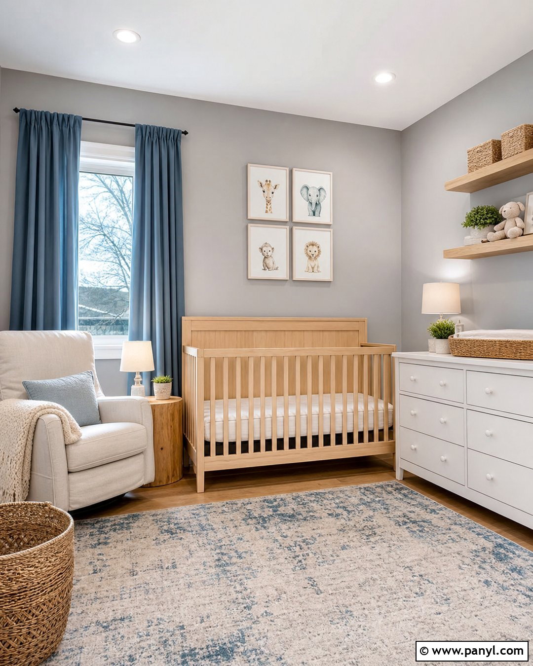 Pearl Gray Nursery With Soft Blue - 20 Pearl Gray Walls
