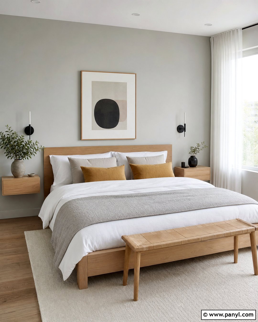 Pearl Gray Walls In A Scandinavian Bedroom - 20 Pearl Gray Walls