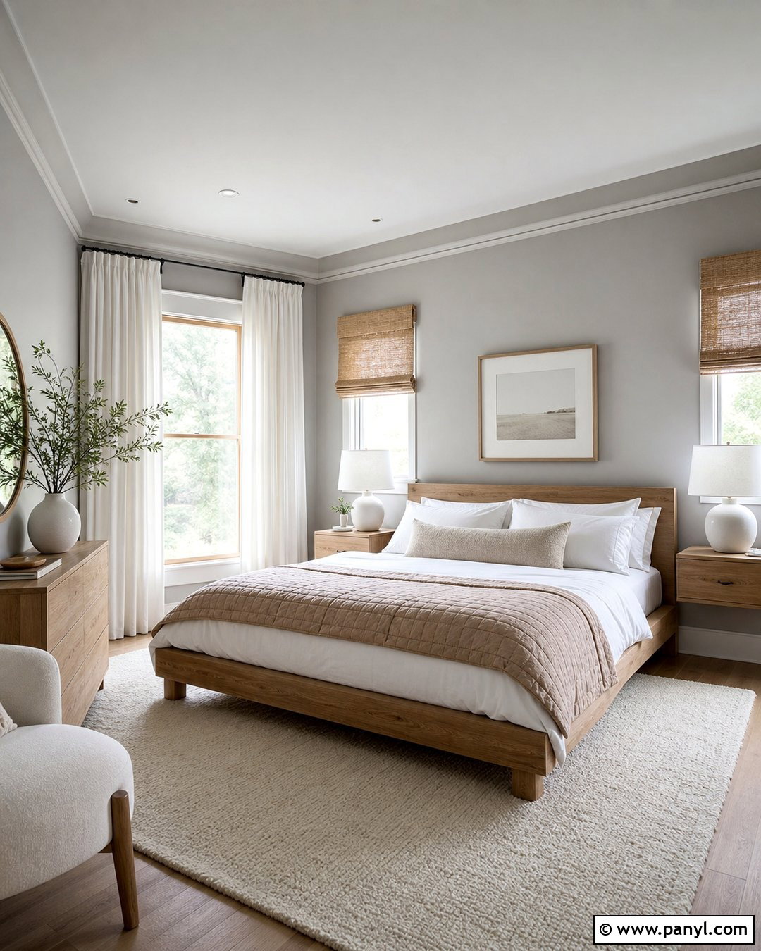 Pearl Gray Walls With Light Wood Furniture - 20 Pearl Gray Walls