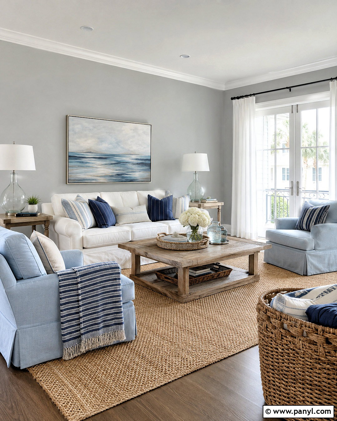 Pearl Grey Walls With Coastal Decor - 40 Grey Wall Color Ideas