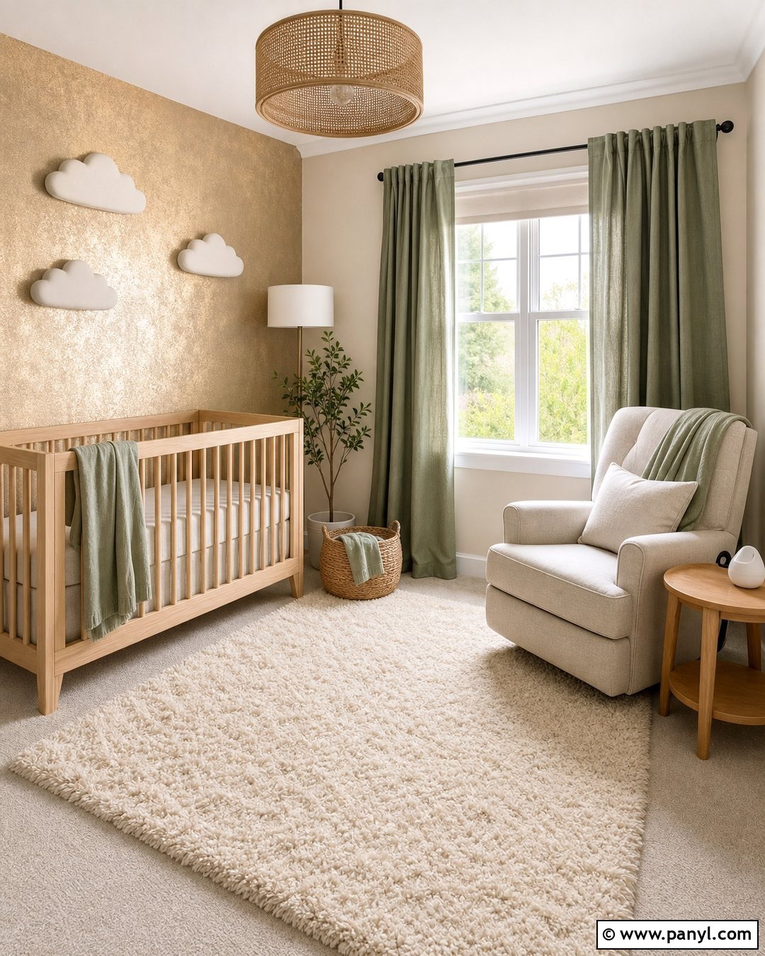 Pearl Metallic Paint Nursery Wall - 20 Metallic Paint Feature Wall Ideas