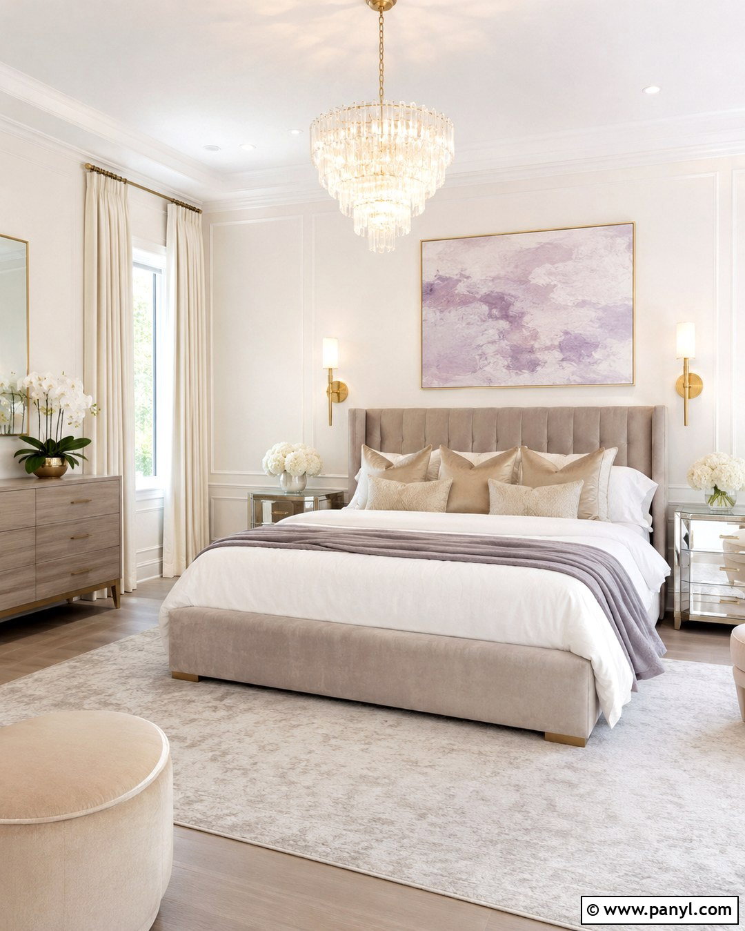 Pearl White Wall Paint Glam Bedroom - 20 Types Of White Wall Paint Ideas
