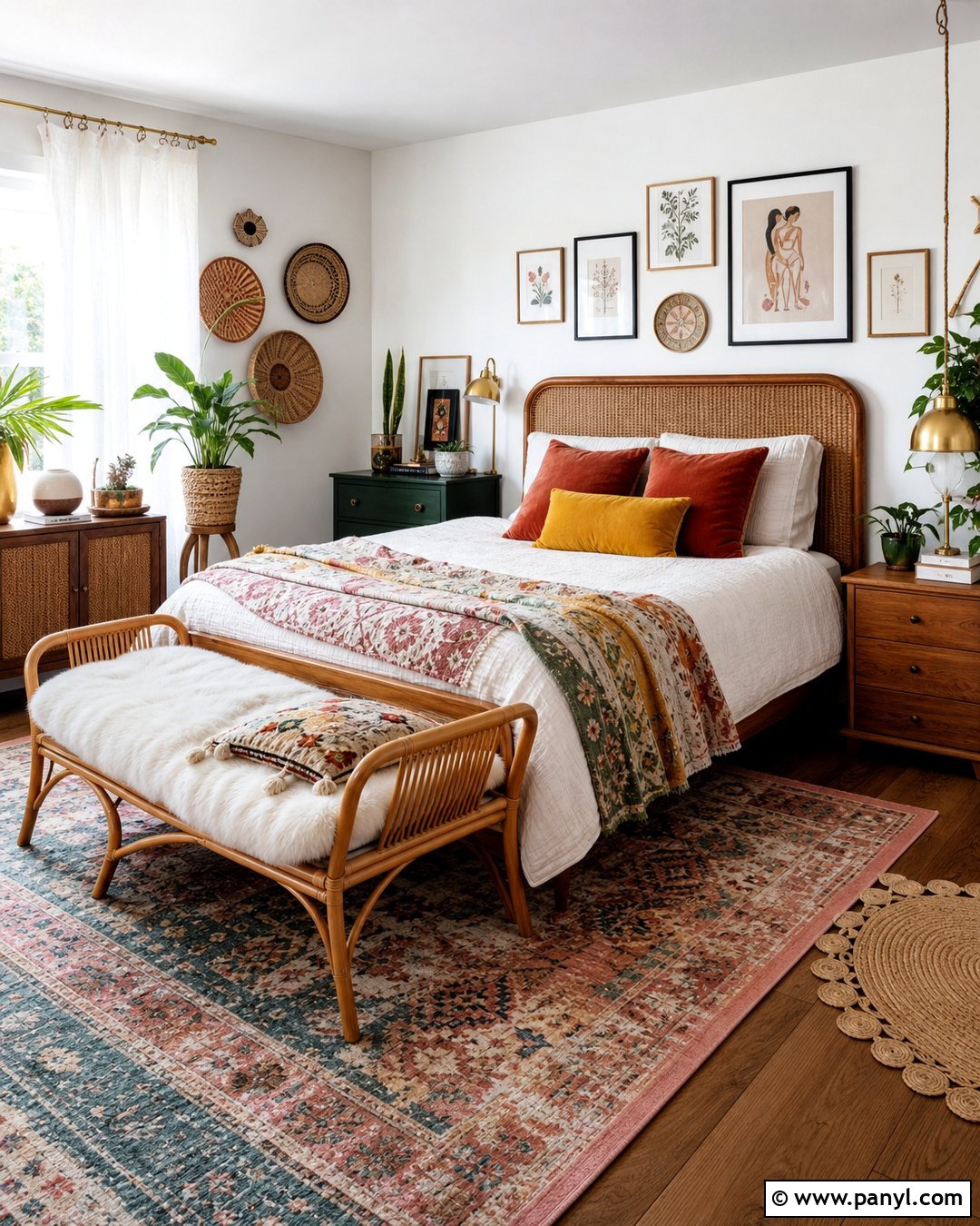 Pearl White Walls With Boho Decor - 20 Pearl White Walls