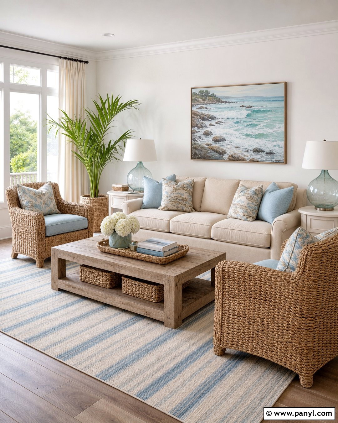 Pearl White Walls With Coastal Decor - 20 Pearl White Walls