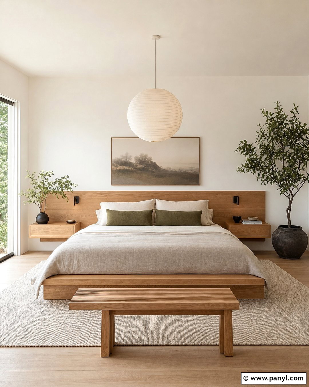 Pearl White Walls With Japandi Furniture - 20 Pearl White Walls