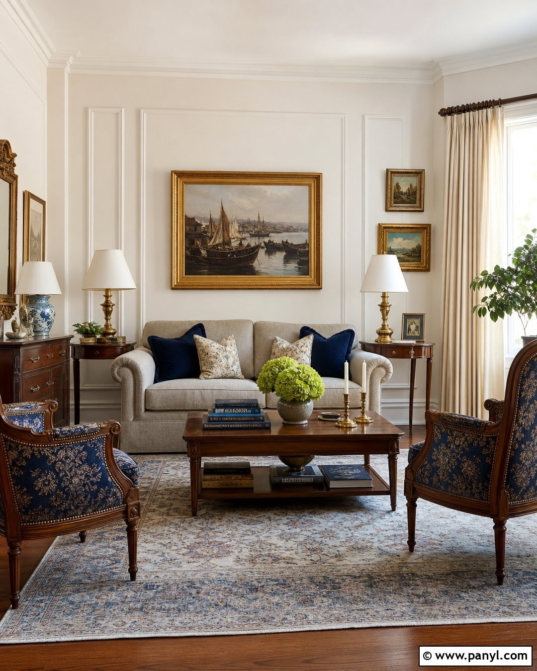 Pearl White Walls With Traditional Furniture - 20 Pearl White Walls