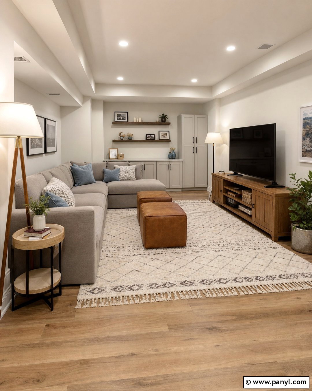 Pearly White Basement Family Room - 25 Pearly White Sherwin Williams Walls