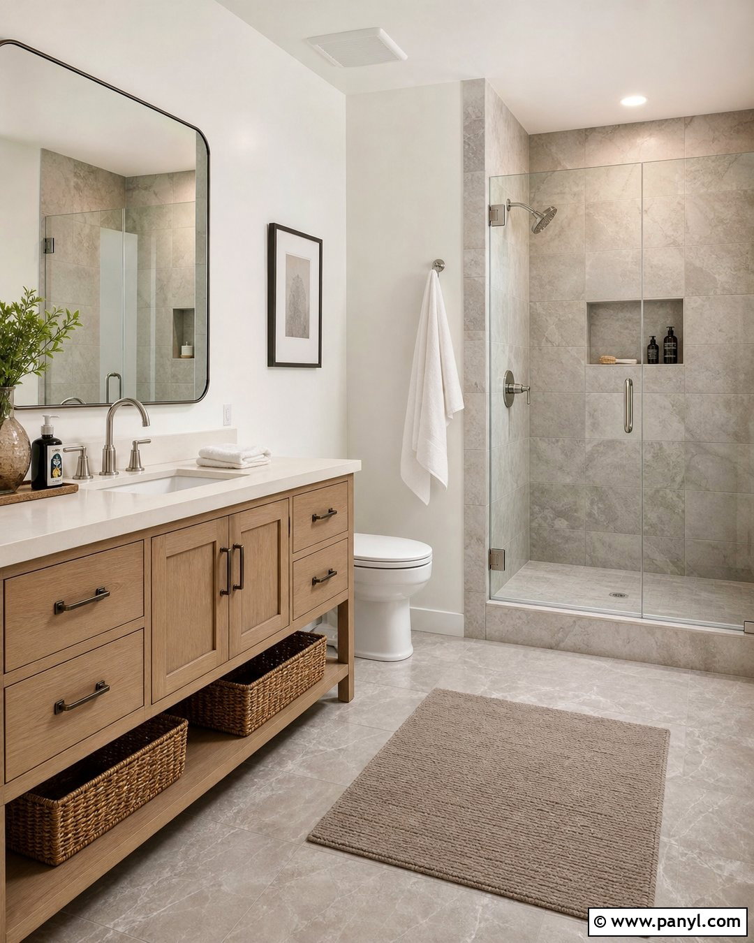 Pearly White Bathroom With Marble Tile - 25 Pearly White Sherwin Williams Walls