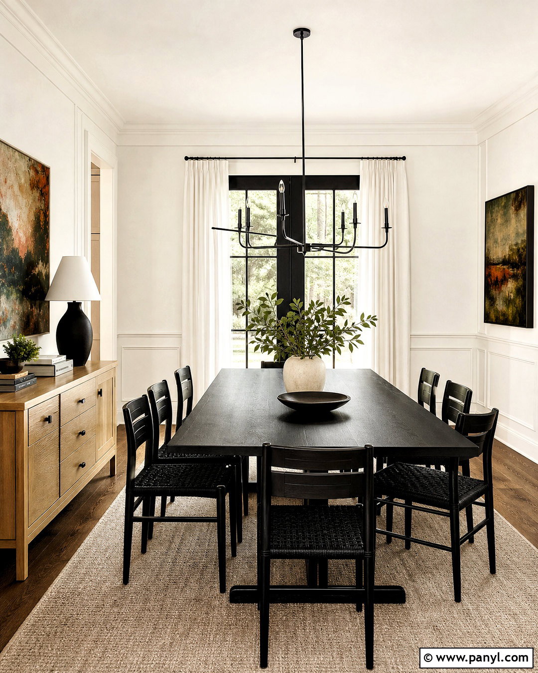 Pearly White Dining Room With Black Furniture - 20 sherwin williams pearly white ideas