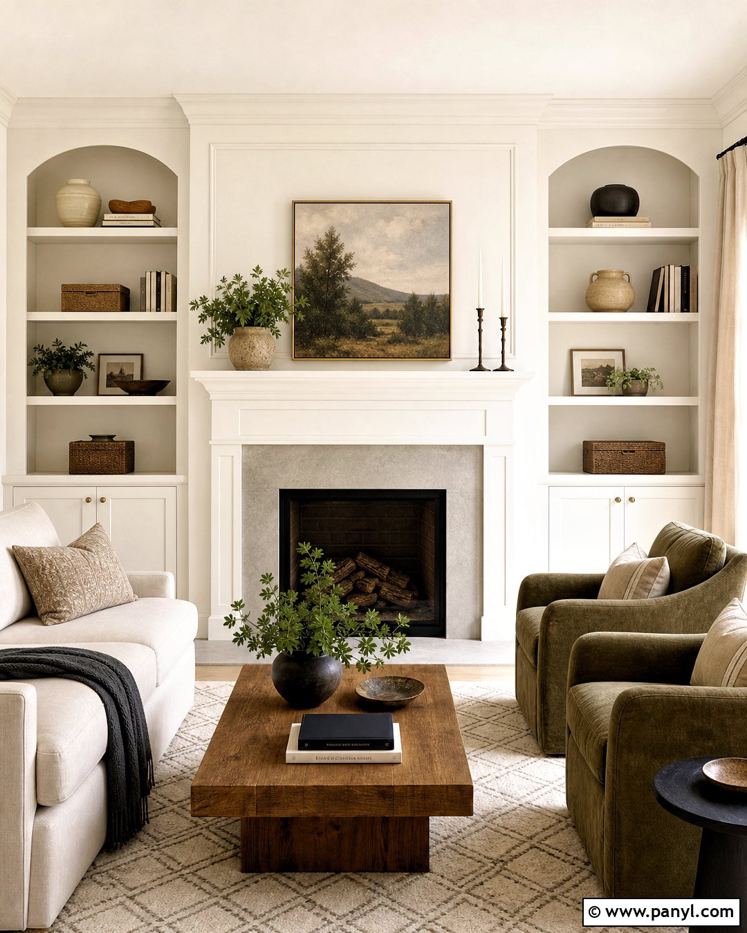 Pearly White Fireplace With Stone Surround - 20 sherwin williams pearly white ideas