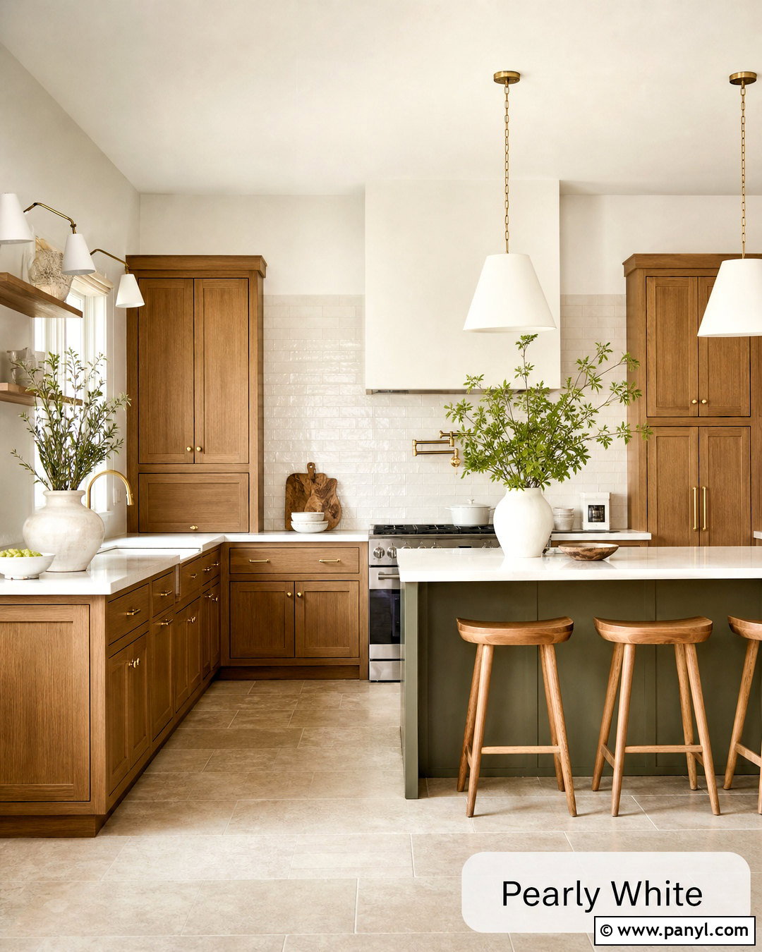 Pearly White Kitchen With Oak Cabinets - 20 sherwin williams pearly white ideas