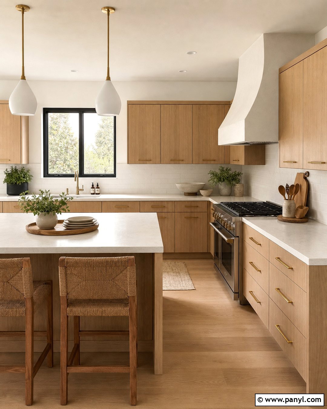 Pearly White Kitchen With White Oak Cabinets - 25 Pearly White Sherwin Williams Walls