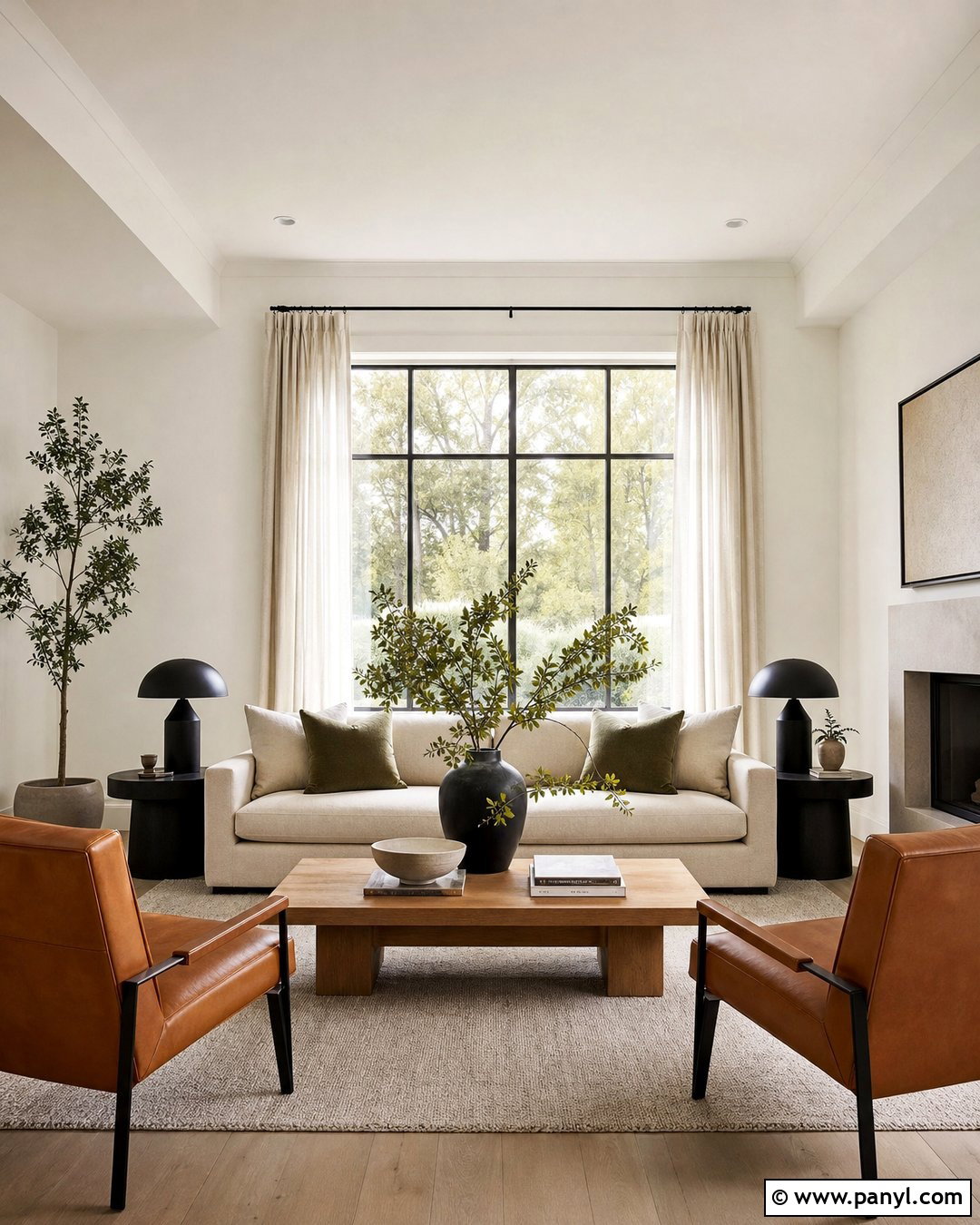 Pearly White Living Room With Warm Oak - 25 Pearly White Sherwin Williams Walls