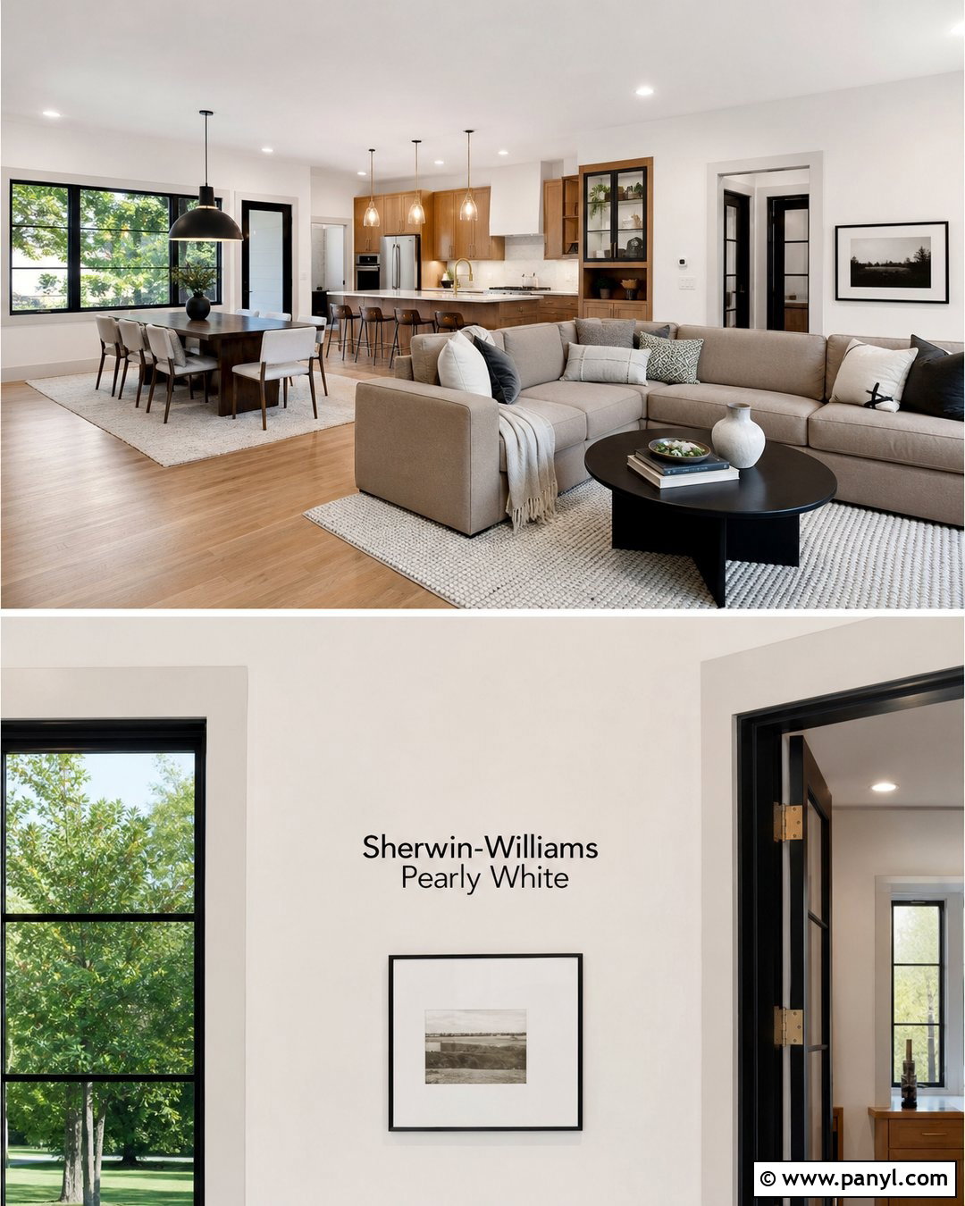 Pearly White Open Concept Space - 25 Pearly White Sherwin Williams Walls
