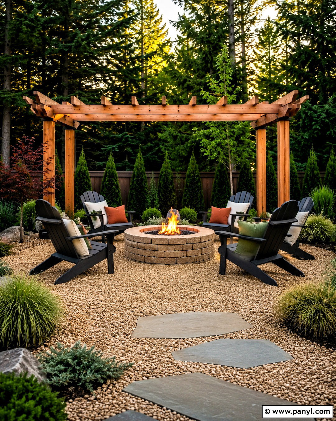 Pebble Stone Fire Pit Area - 20 pebble stone ideas