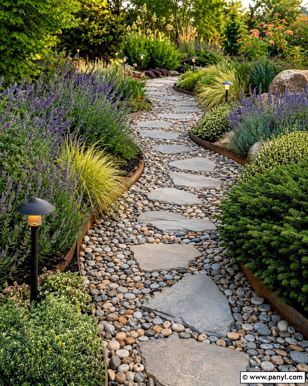 Pebble Stone Garden Path - 20 pebble stone ideas