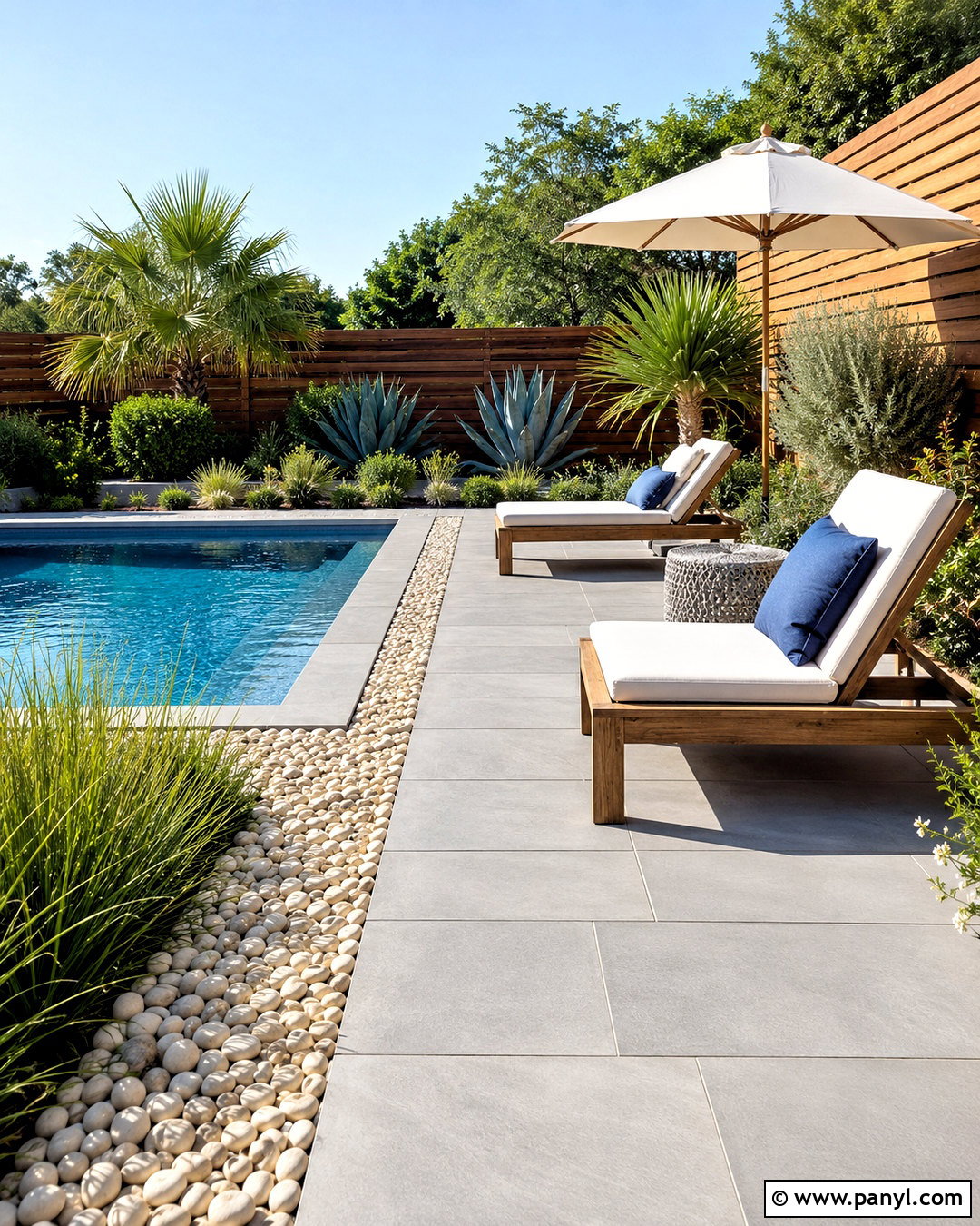 Pebble Stone Pool Border - 20 pebble stone ideas