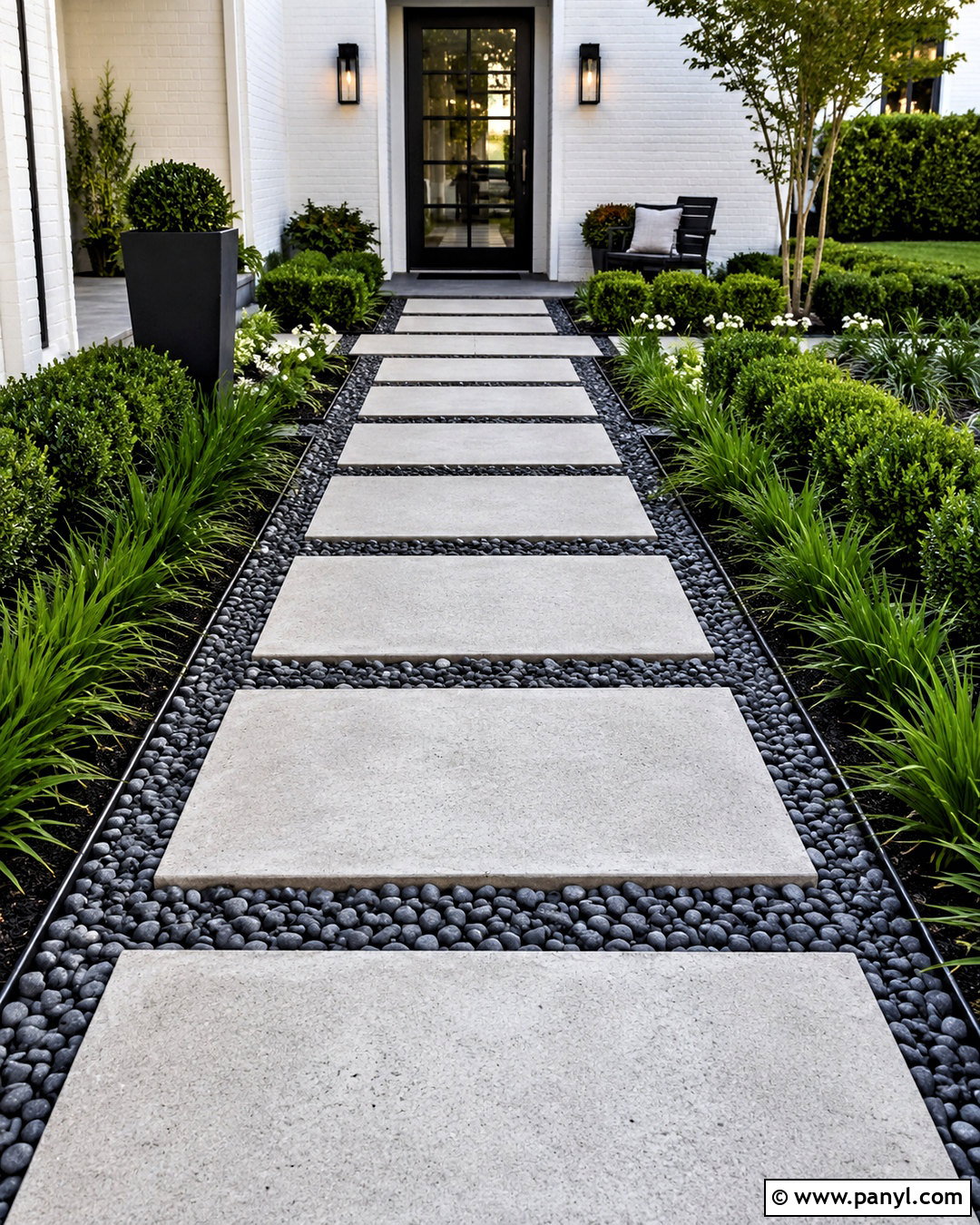 Pebble Stone Stepping Stone Walkway - 20 pebble stone ideas